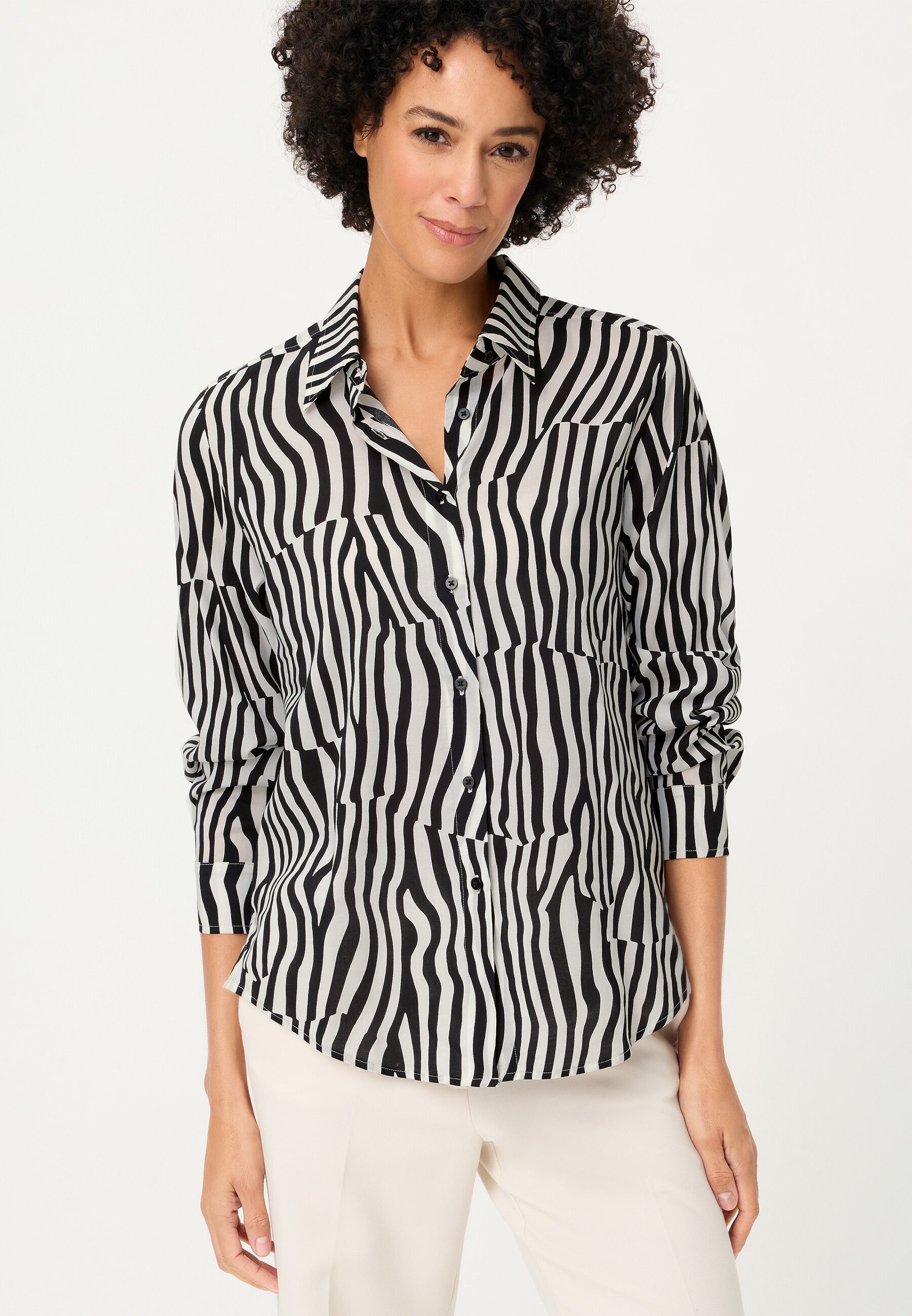 Olsen Hemdbluse Bluse mit Allover-Dessin