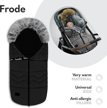 lionelo Kinderschlafsack FRODE (Set, Set), Leicht zu reinigen Abnehmbarer Pelz Wasserdichtes Material90x45cm