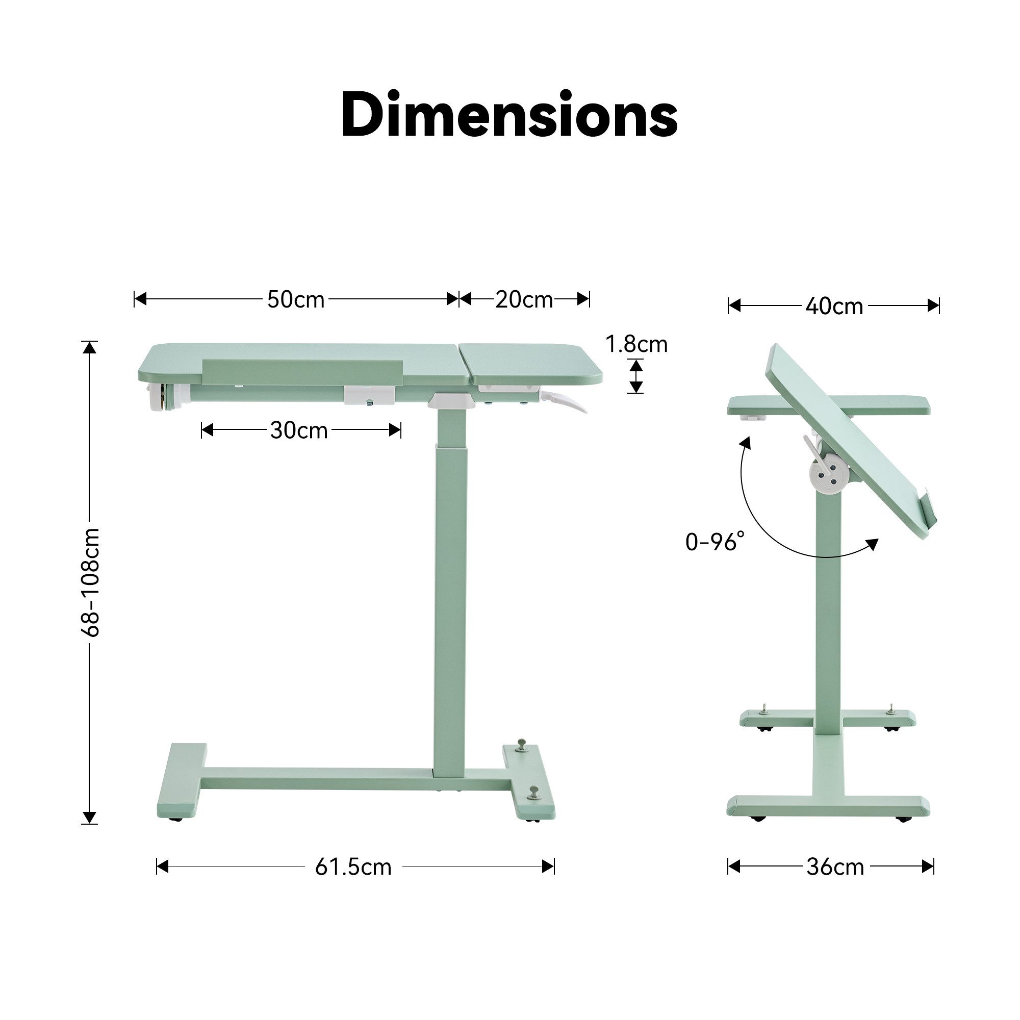 Musso Schreibtisch AnyDesk-D5 Beistelltisch und Laptoptisch, mobiler Steh-Sitz-C-Tisch (1-St), höhenverstellbarer Sofatisch mit Gasdruckfeder & neigbarer Platte