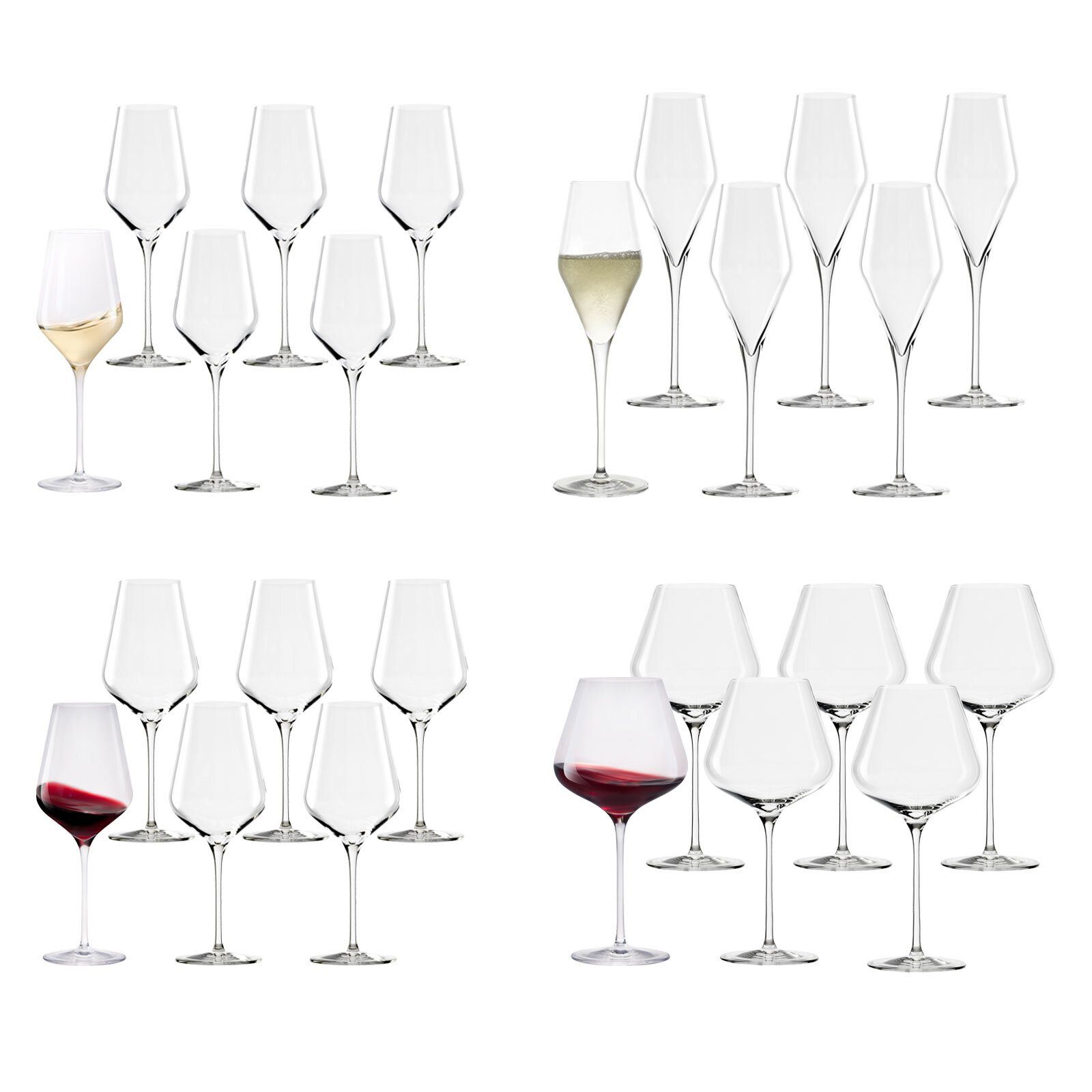 Stölzle Glas Quatrophil Wein- und Sektgläser 24er Set, Glas | Gläser