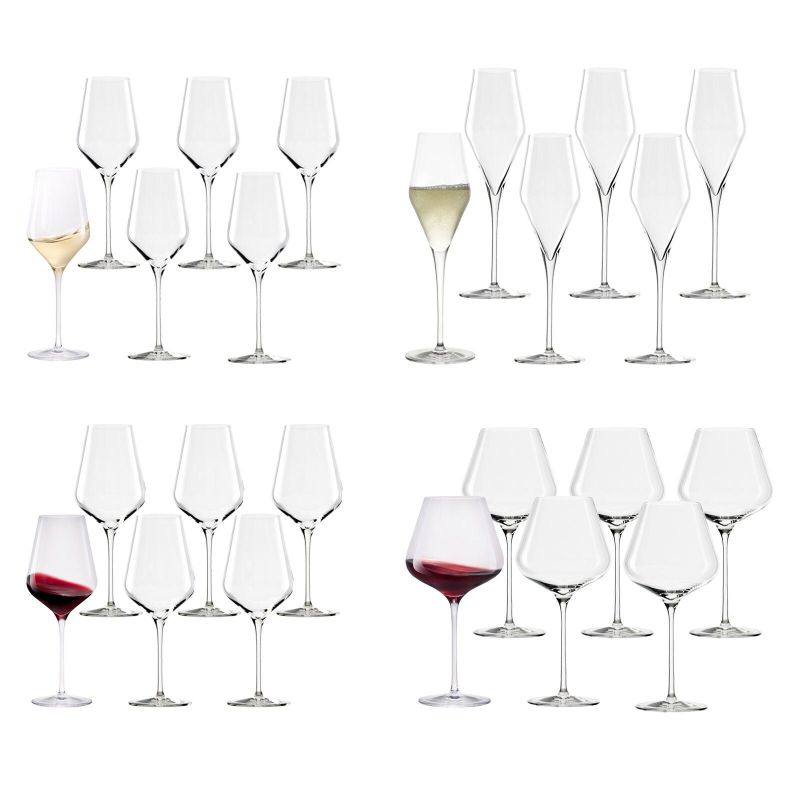 Stölzle Glas Quatrophil Wein- und Sektgläser 24er Set, Glas