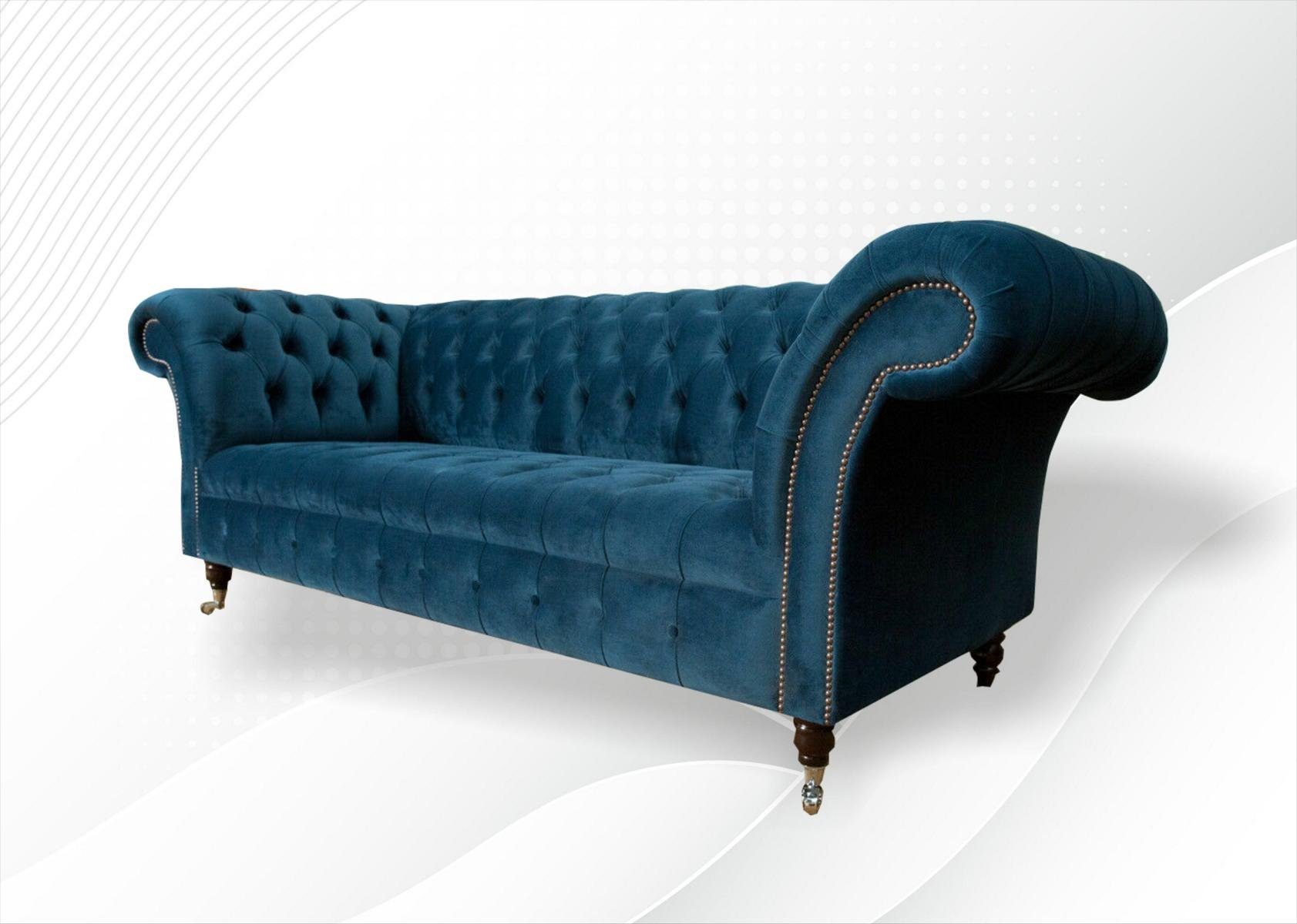 Sofa, Chesterfield Textil Sitz Couch 3 JVmoebel Polster Dreisitzer Sitzer Modern Sofa