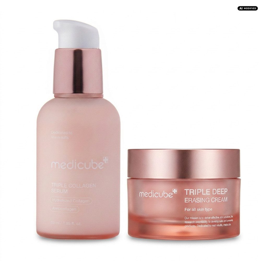 Medicube Gesichtsserum Medicube Triple Collagen Serum und Cream Pflege Duo, Aufeinander abgestimmtes Serum und Cream Duo für die Gesichtspflege