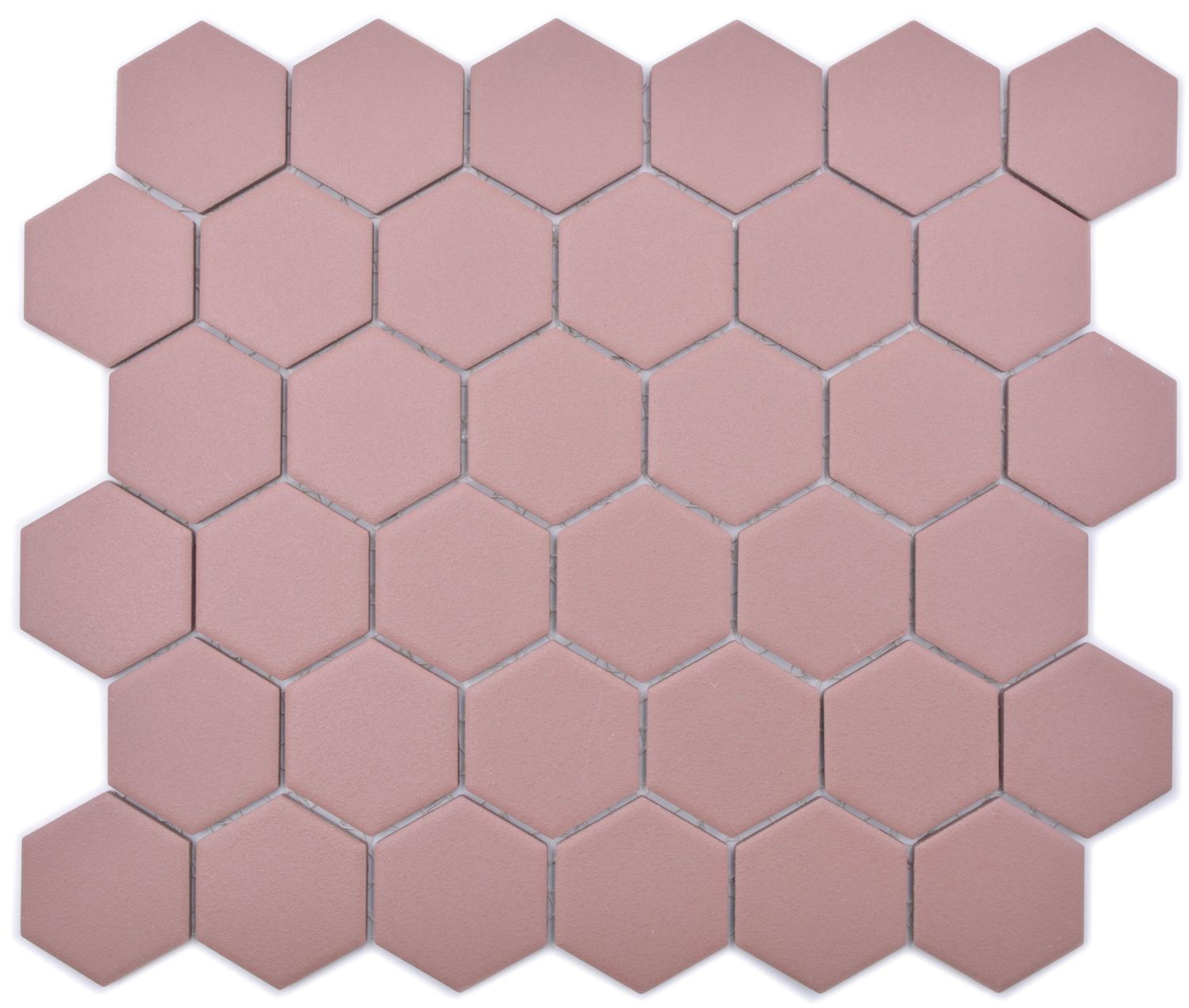 Mosani Mosaikfliesen Hexagonale Sechseck Mosaik Fliese Keramik klinkerrot
