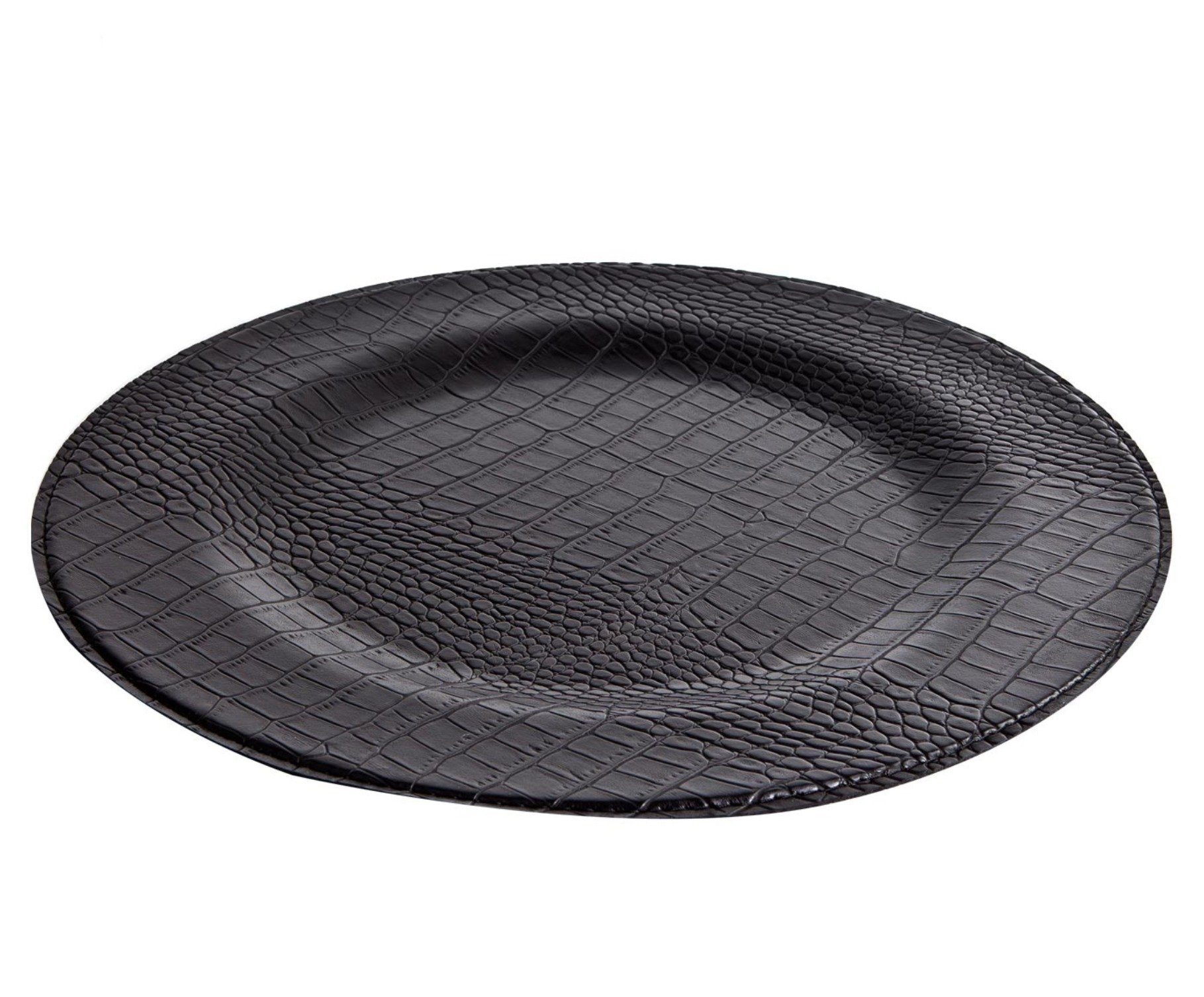 Signature Home Collection Platzteller, Zubehör für Teller, 1 Stück, 1-tlg., Platzteller in Kroko Kunstleder: pflegeleicht & abwischbar