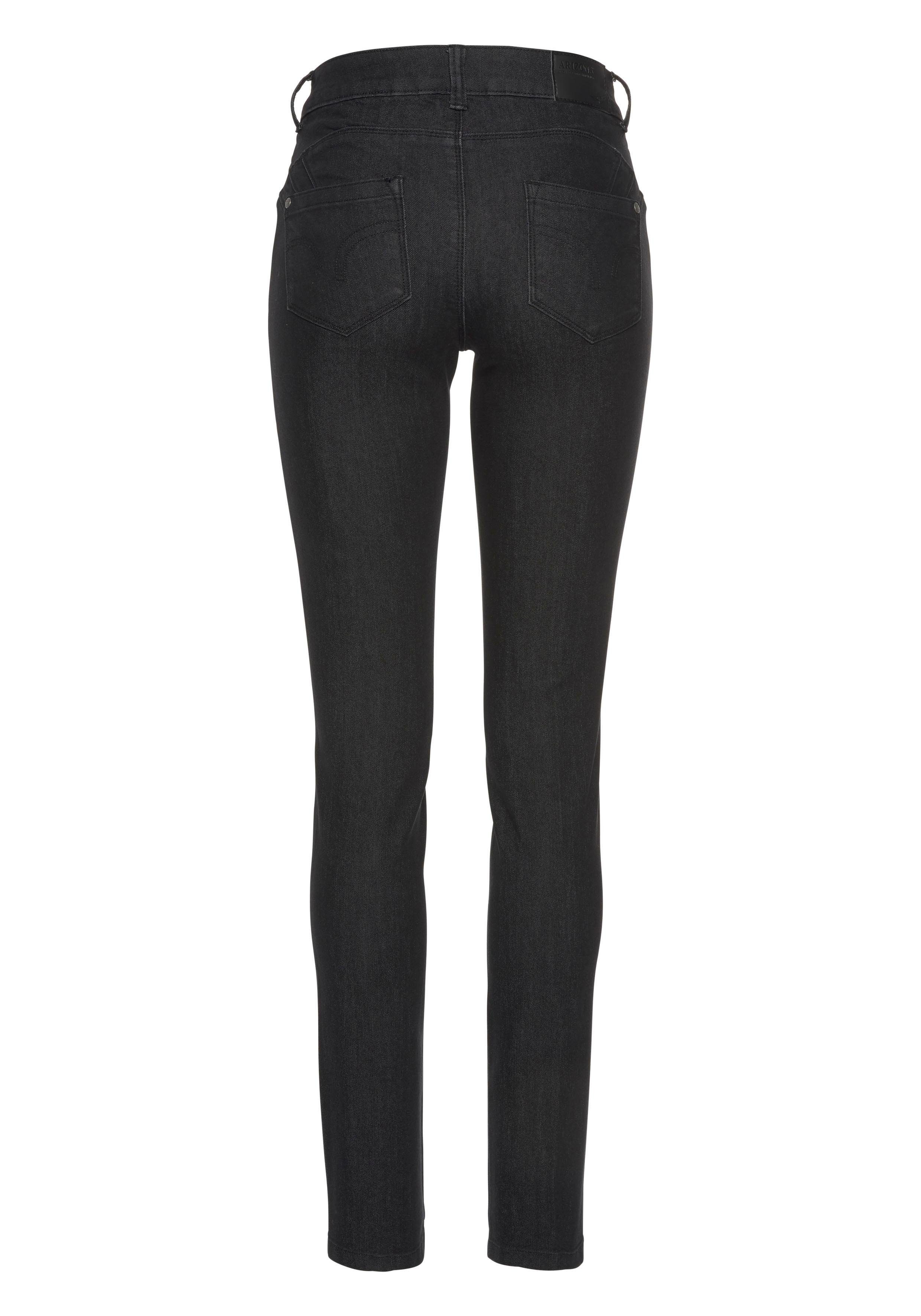 Arizona Skinny-fit-Jeans Mid Shaping black Waist
