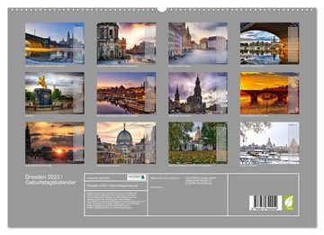 CALVENDO Wandkalender Dresden 2023 / Geburtstagskalender (Premium, hochwertiger DIN A2 Wandkalender 2023, Kunstdruck in Hochglanz)