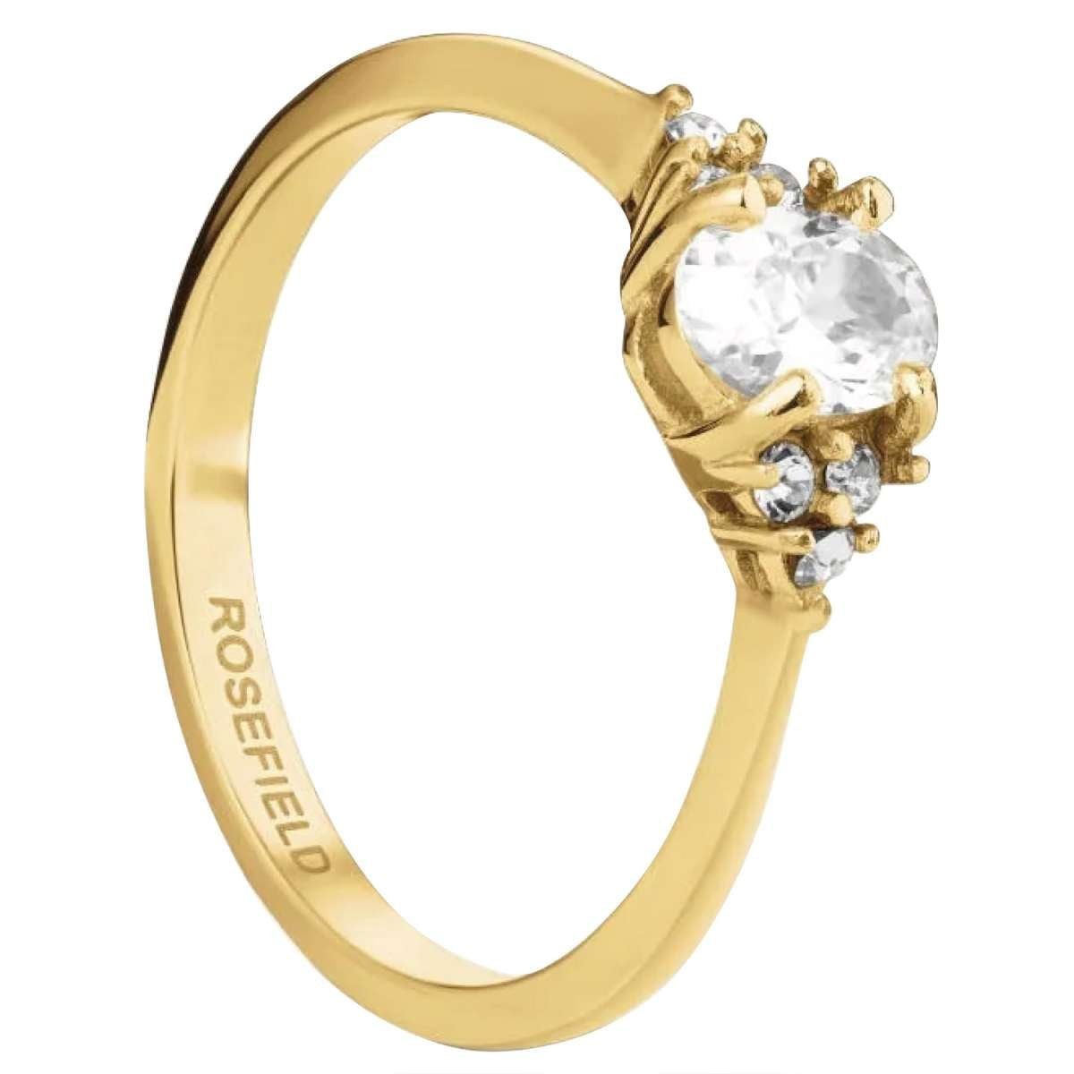 ROSEFIELD Fingerring JRVO, Damenring Goldfarben Vintage Zirkonia