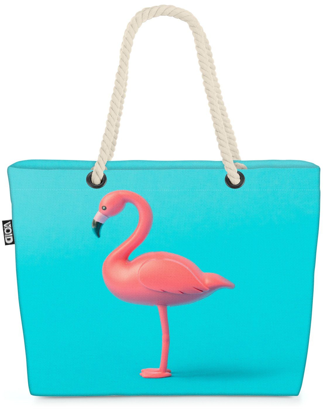 VOID Strandtasche (1-tlg), Flamingo Türkis Beach Bag Sommer Strand Urlaubs-Reise Swimming-Pool B