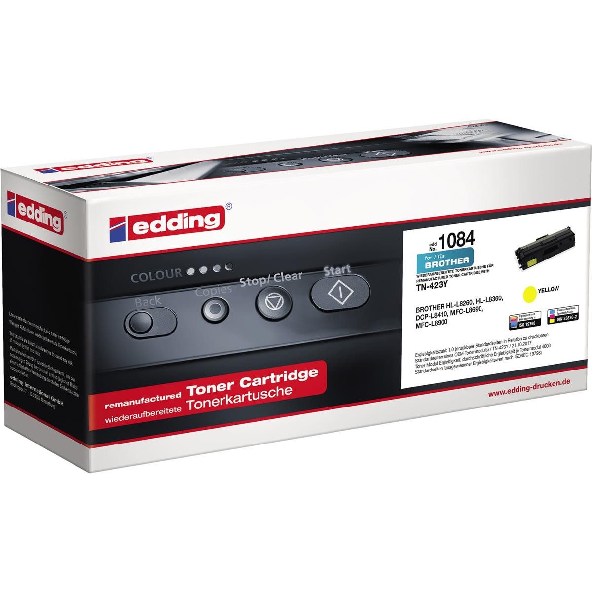 edding Tonerkartusche edding EDD-1084 gelb Toner kompatibel zu brother TN-423Y