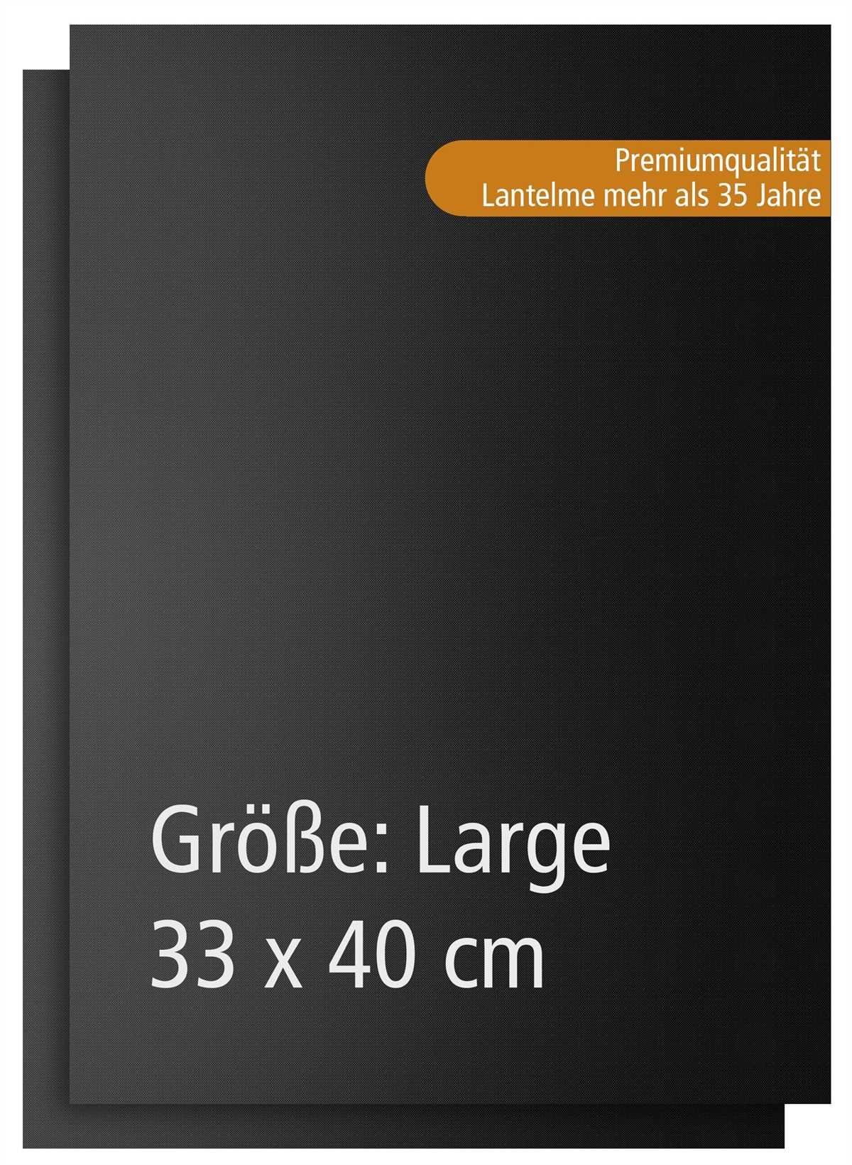 Lantelme Backmatte 2 Stück Wiederverwendbar Backblechmatte auch als Grillmatte, Kohlefaserstoff (Spar-Set, 2-tlg., 2er Pack, Für Grillrost und Backblech im Backofen), 30cm x 44cm