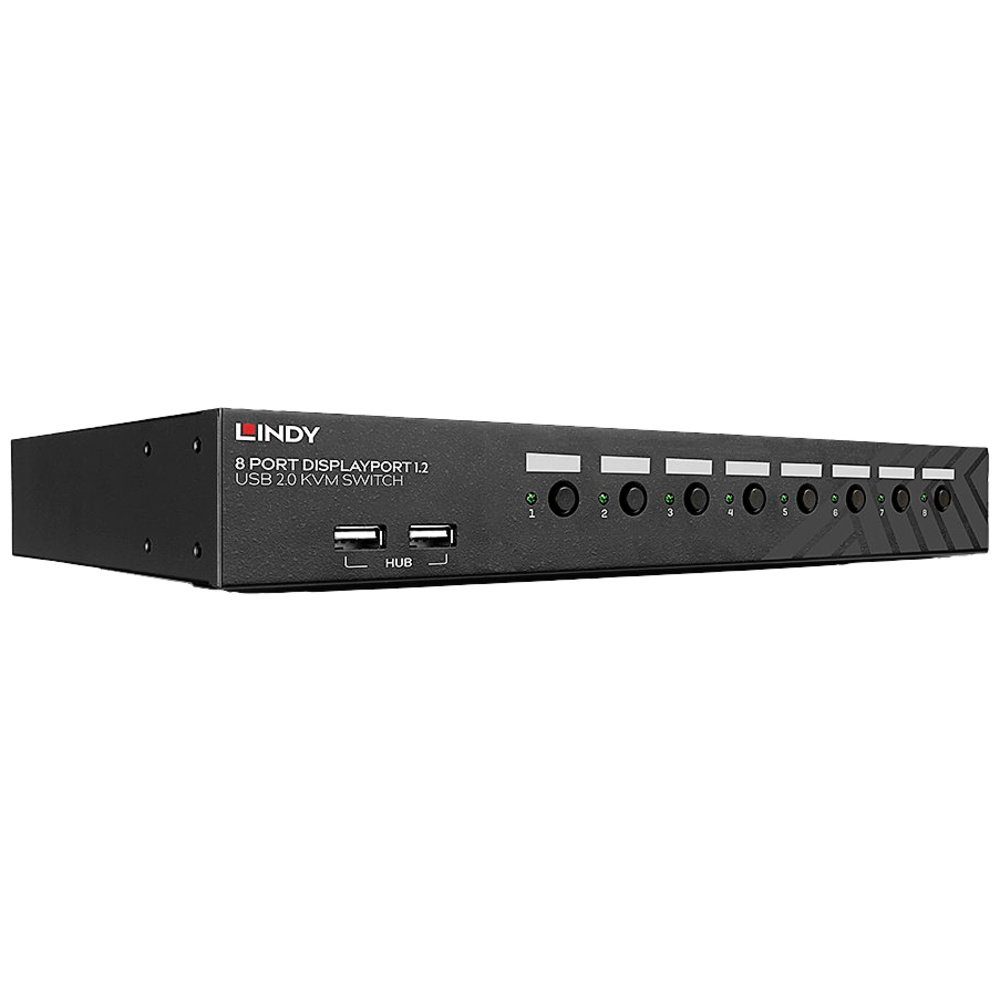 Lindy LINDY 8 Port DisplayPort 1.2 USB 2.0 KVM Switch 8 Port KVM-Umschalter Adapter