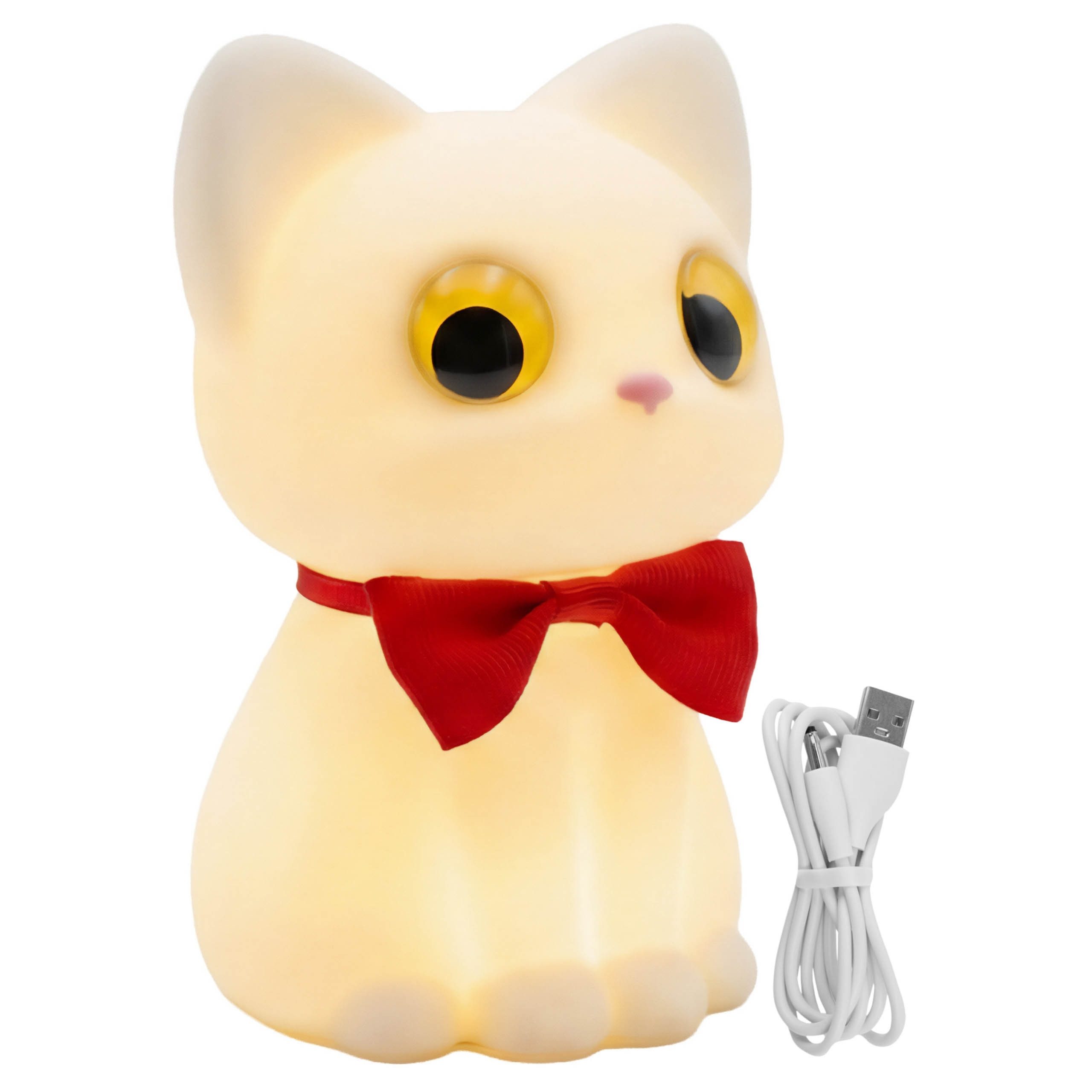 Sarcia.eu LED Nachtlicht Mary's Silikon-LED-Nachtlicht Kätzchen fürs Kinderzimmer, USB RGB
