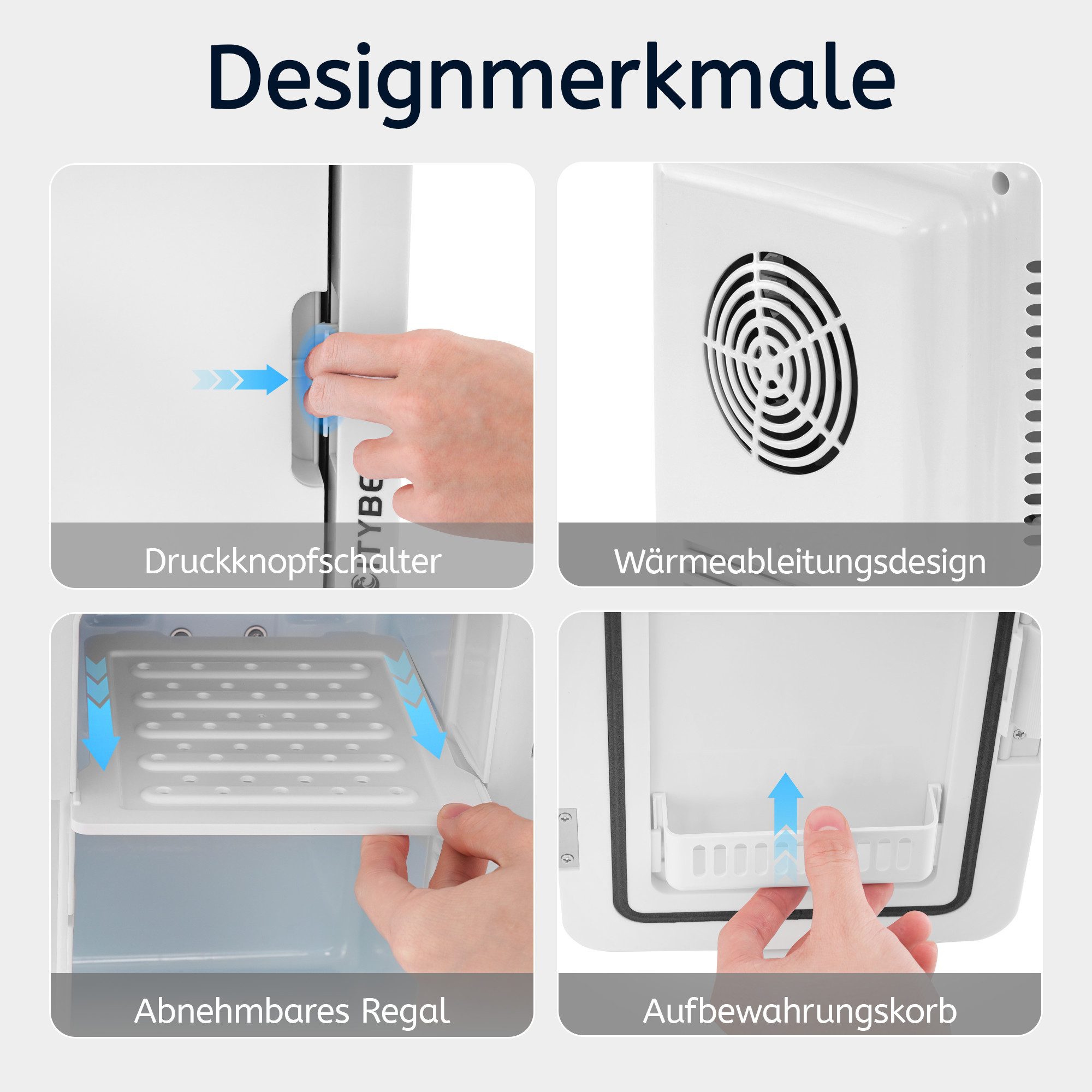 ZMH Kühlbox Kühlschränke Klein 12V 230V Läuft Leise Skincare Kühlschrank, 6 l, mit Spiegel & LED-Beleuchtung für Kosmetik Schönheitspflege-Kosmetik