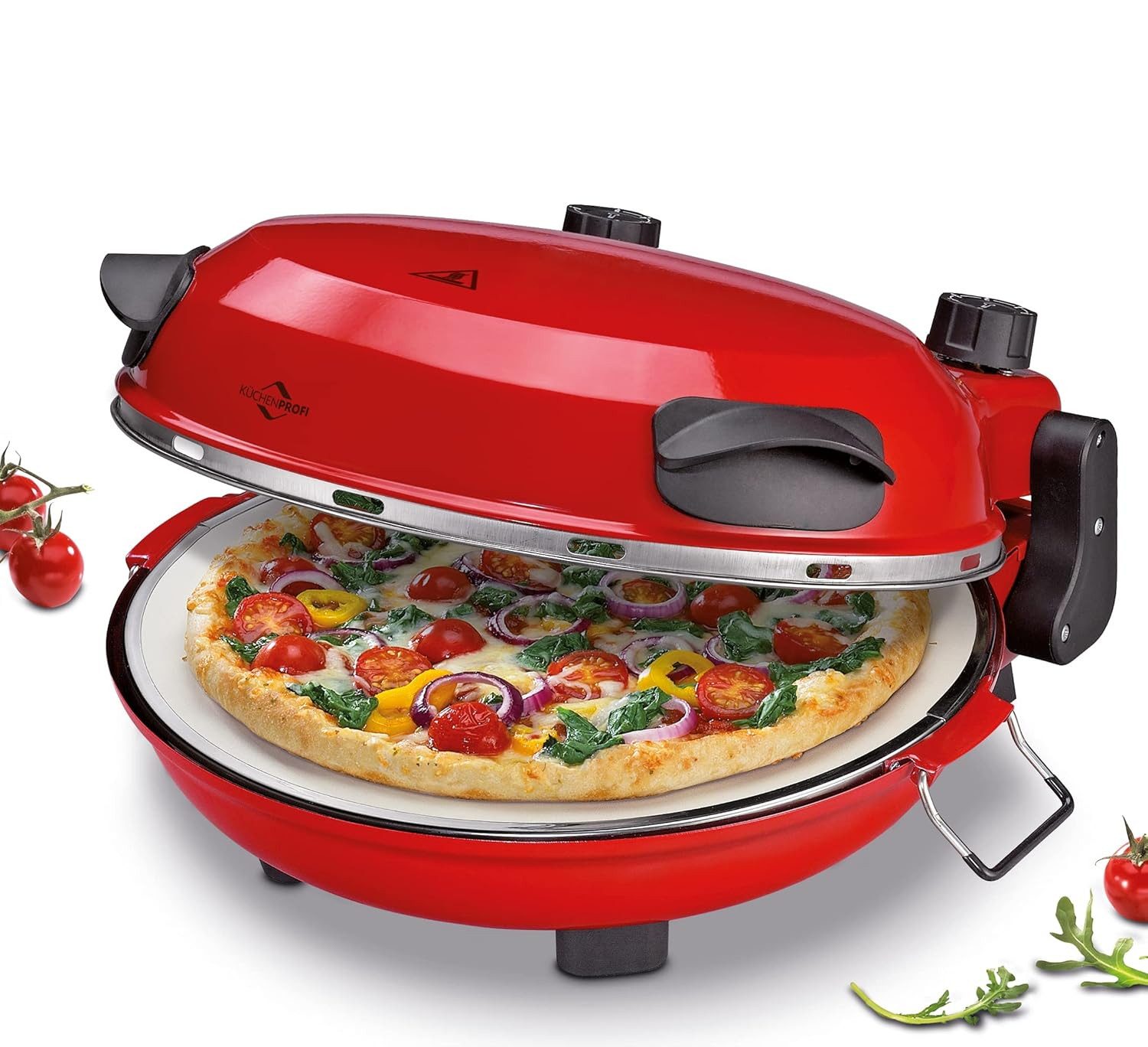 Küchenprofi Pizzaofen Pizza Maker NAPOLI, mit Pizzastein, für Ø 29 cm Pizzen in 4 Min, 1200, erreicht Temperaturen bis zu 400°C