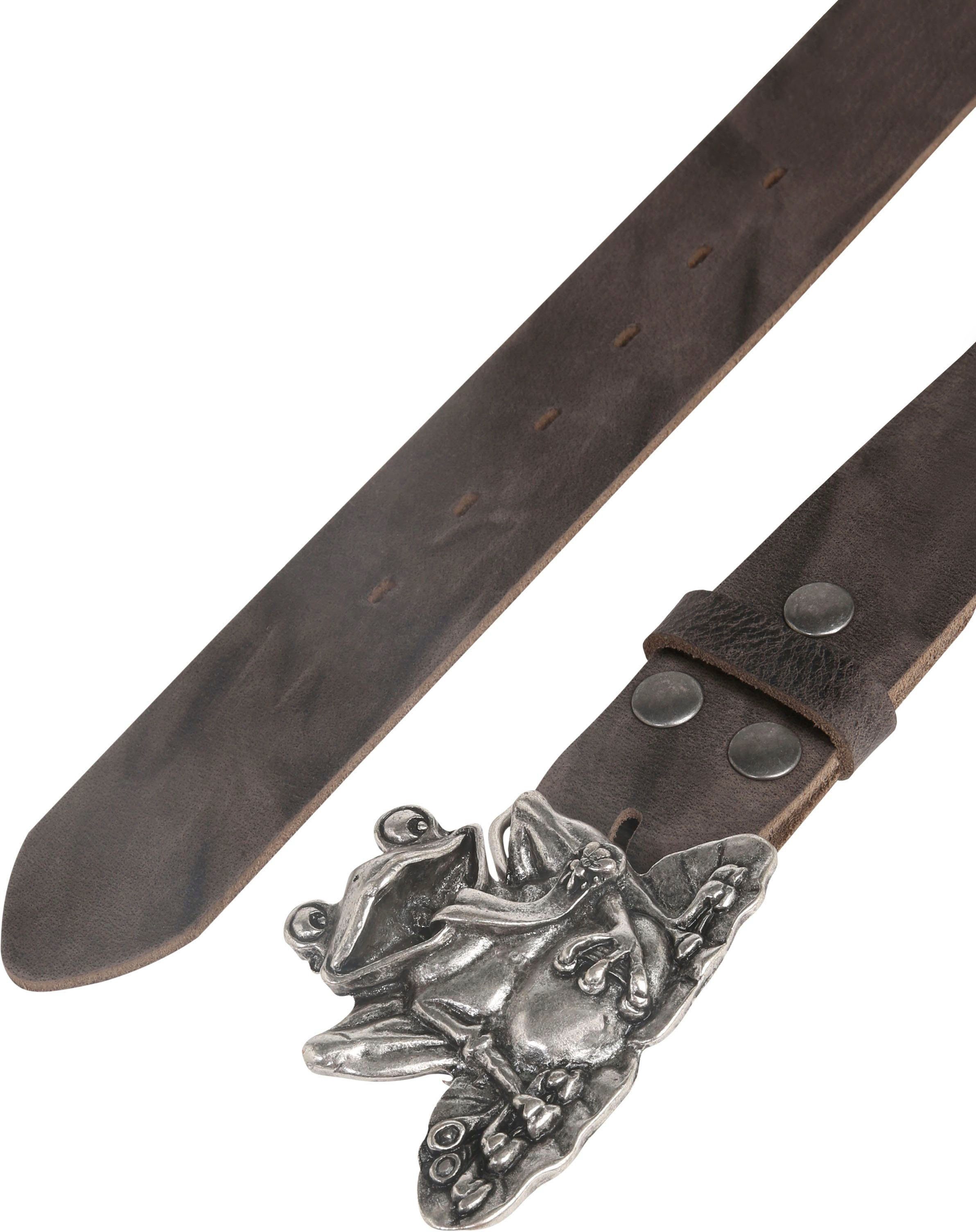 Rettungsring Gürtel Ledergürtel mit Frosch-Koppelschließe im Vintage-Look günstig online kaufen