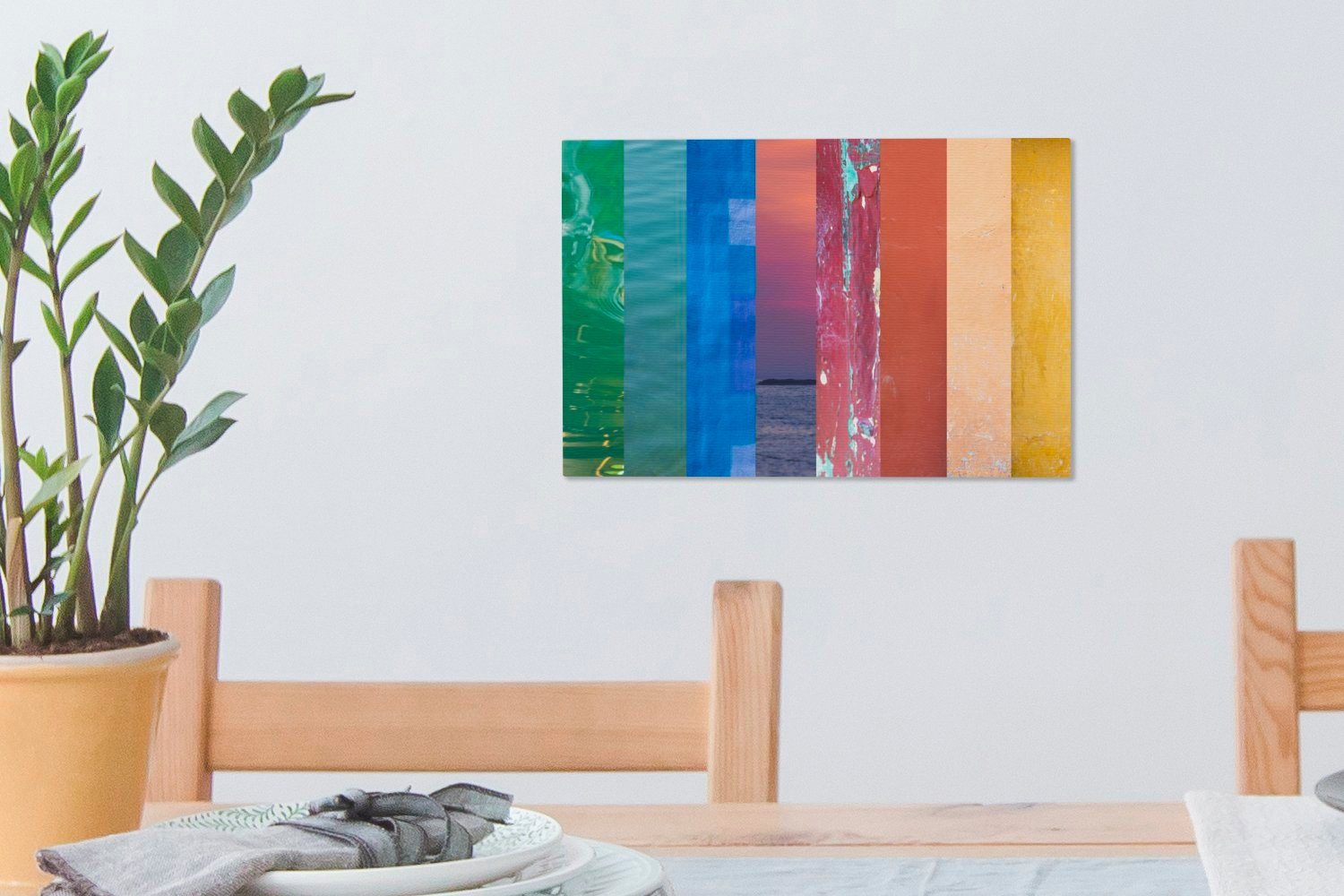 cm St), Leinwandbilder, OneMillionCanvasses® Wanddeko, Wandbild Aufhängefertig, (1 Leinwandbild Regenbogen Fotos, aus 30x20
