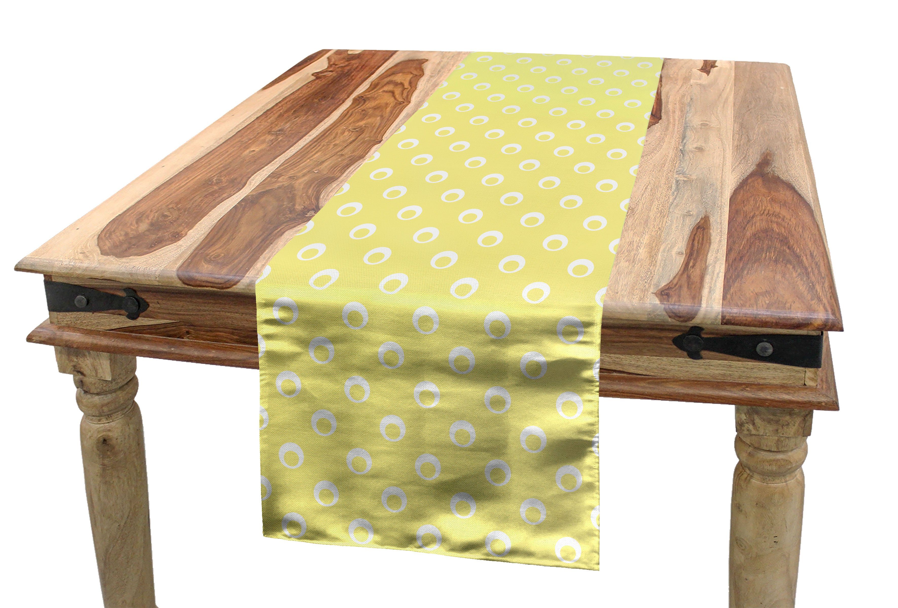 Abakuhaus Tischläufer Esszimmer Küche Rechteckiger Dekorativer Tischläufer, Gelbe Punkte einfache Rund