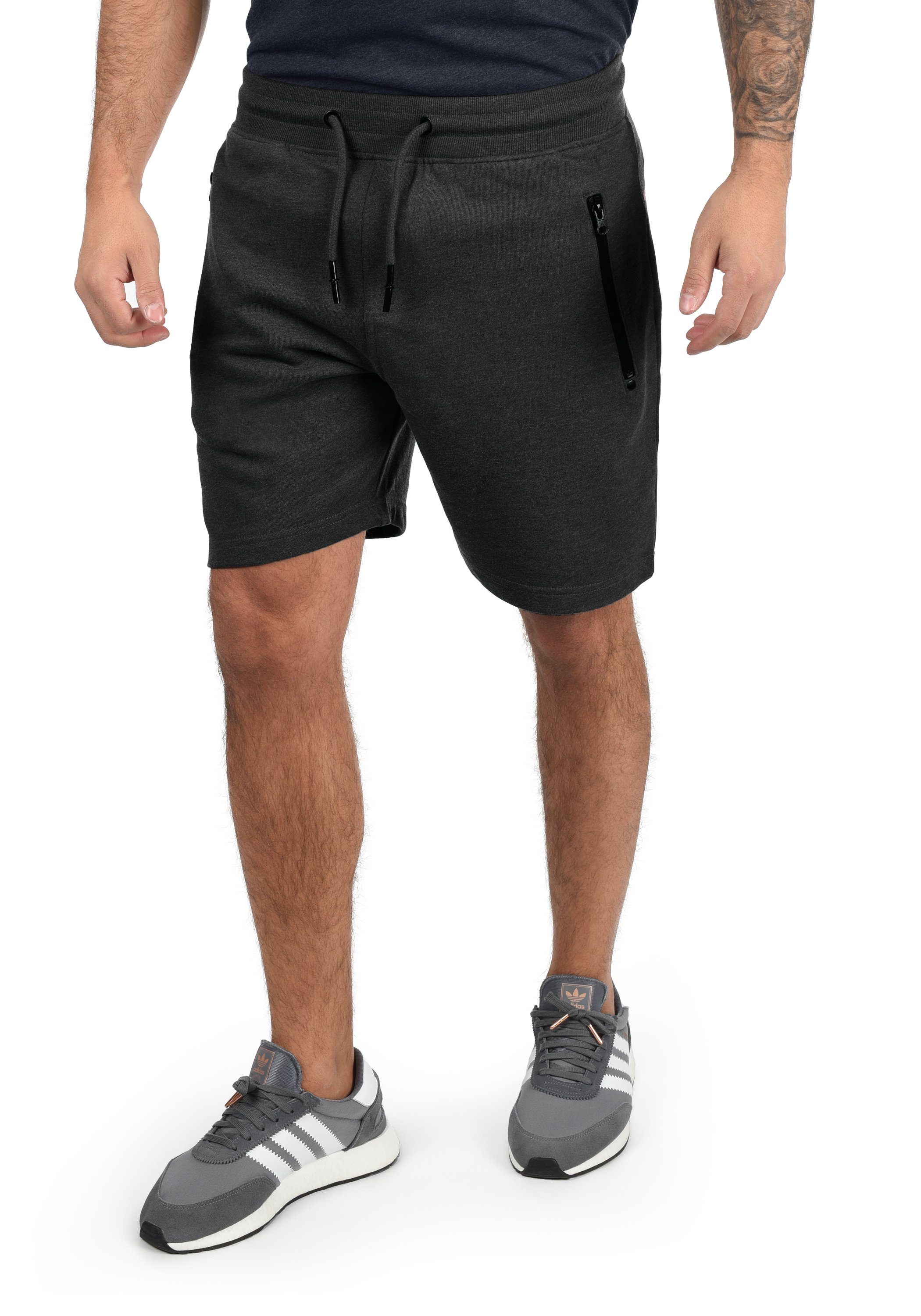 !Solid Sweatshorts SDTaras kurze Hose mit Reißverschlusstaschen Dark Grey Melange (8288)