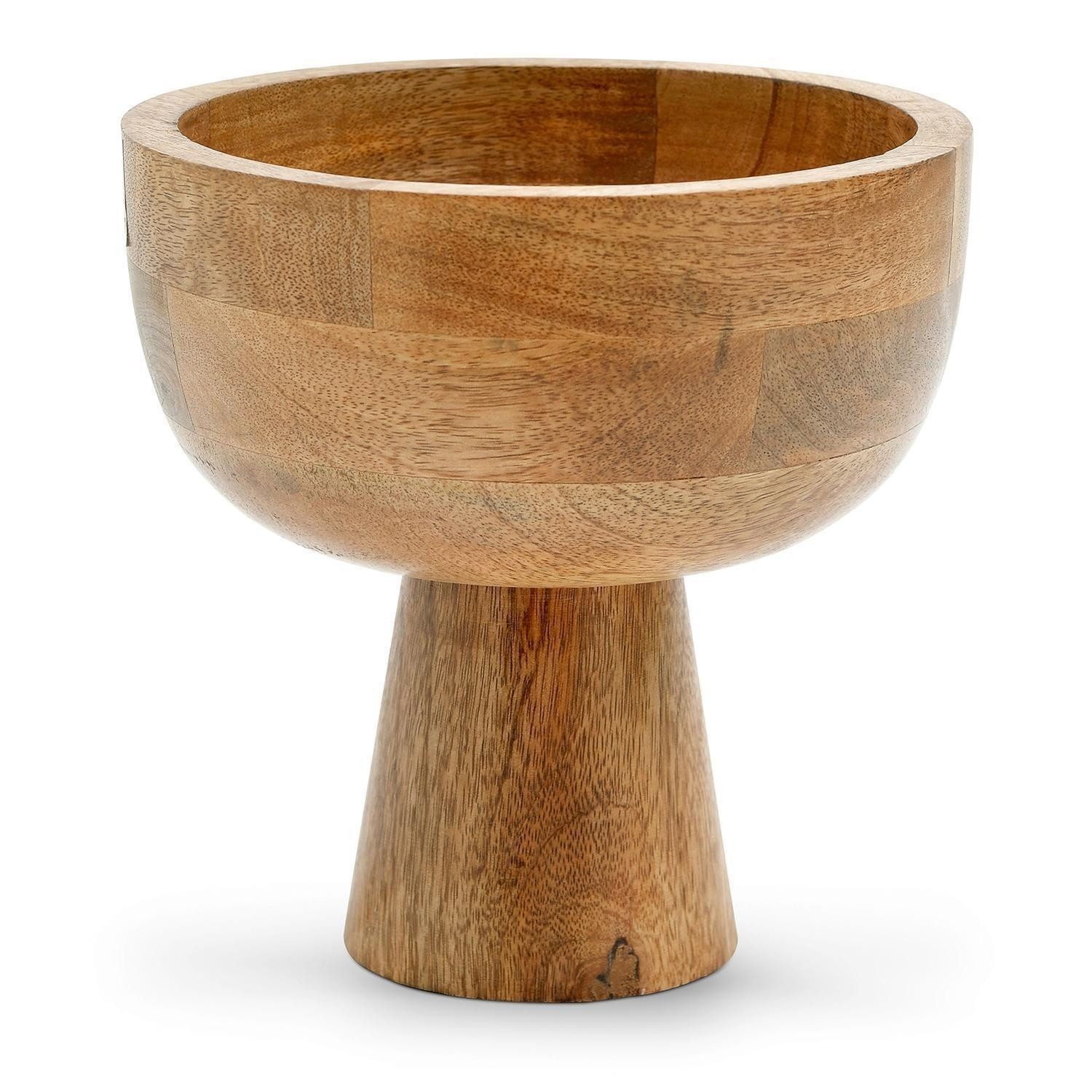 casa NOVA Dekoschale PRELLA, Ø 20,5 cm, Braun, Mangoholz, (1 St), mit Standfuß