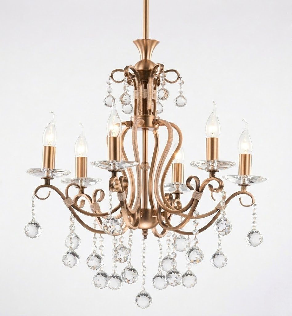 JVmoebel Kronleuchter Eleganter Deckenleuchter mit Kristall und Gold-Akzenten Sofort, Leuchtmittel wechselbar, Made in Europa