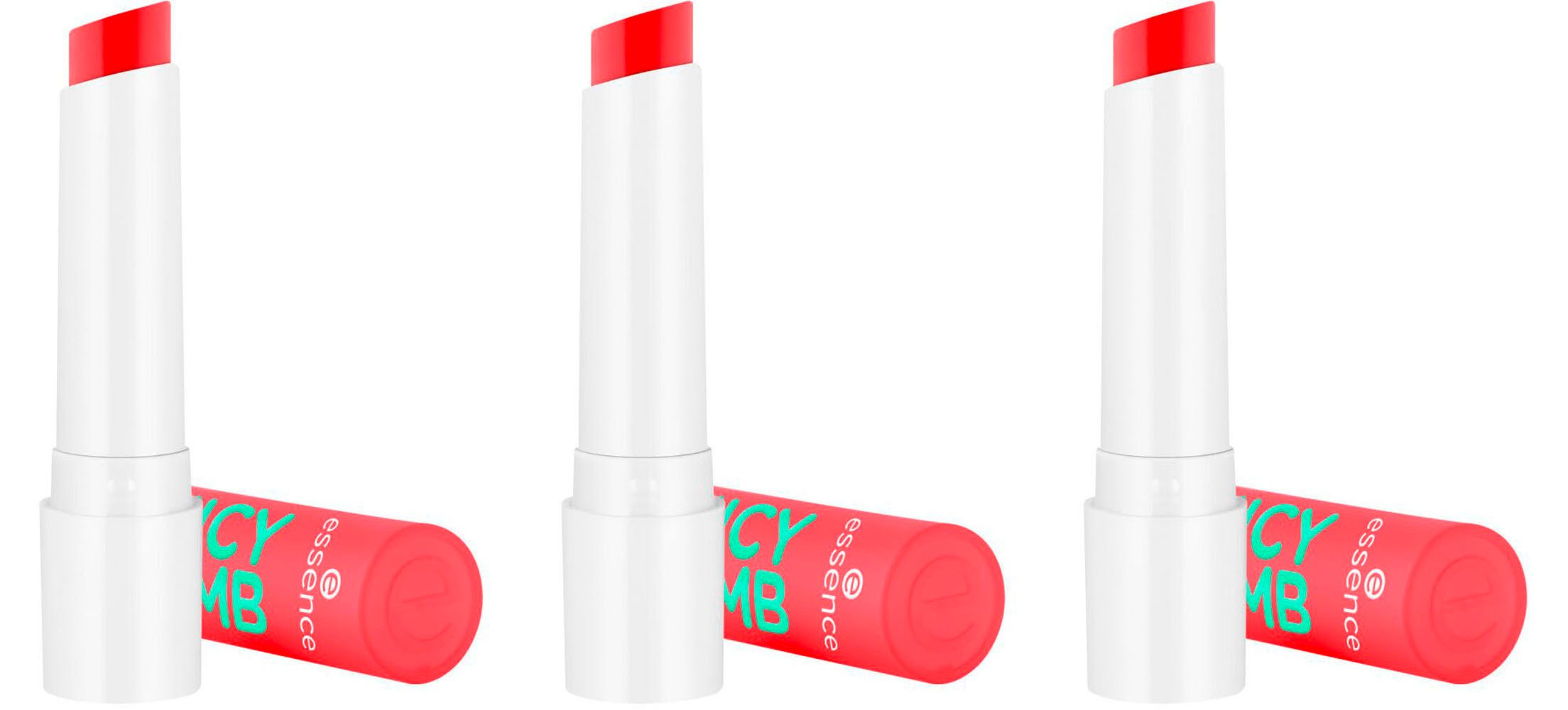 Essence Бальзам для губ JUICY BOMB glossy butter balm, 3-tlg., mit fruchtigem Duft