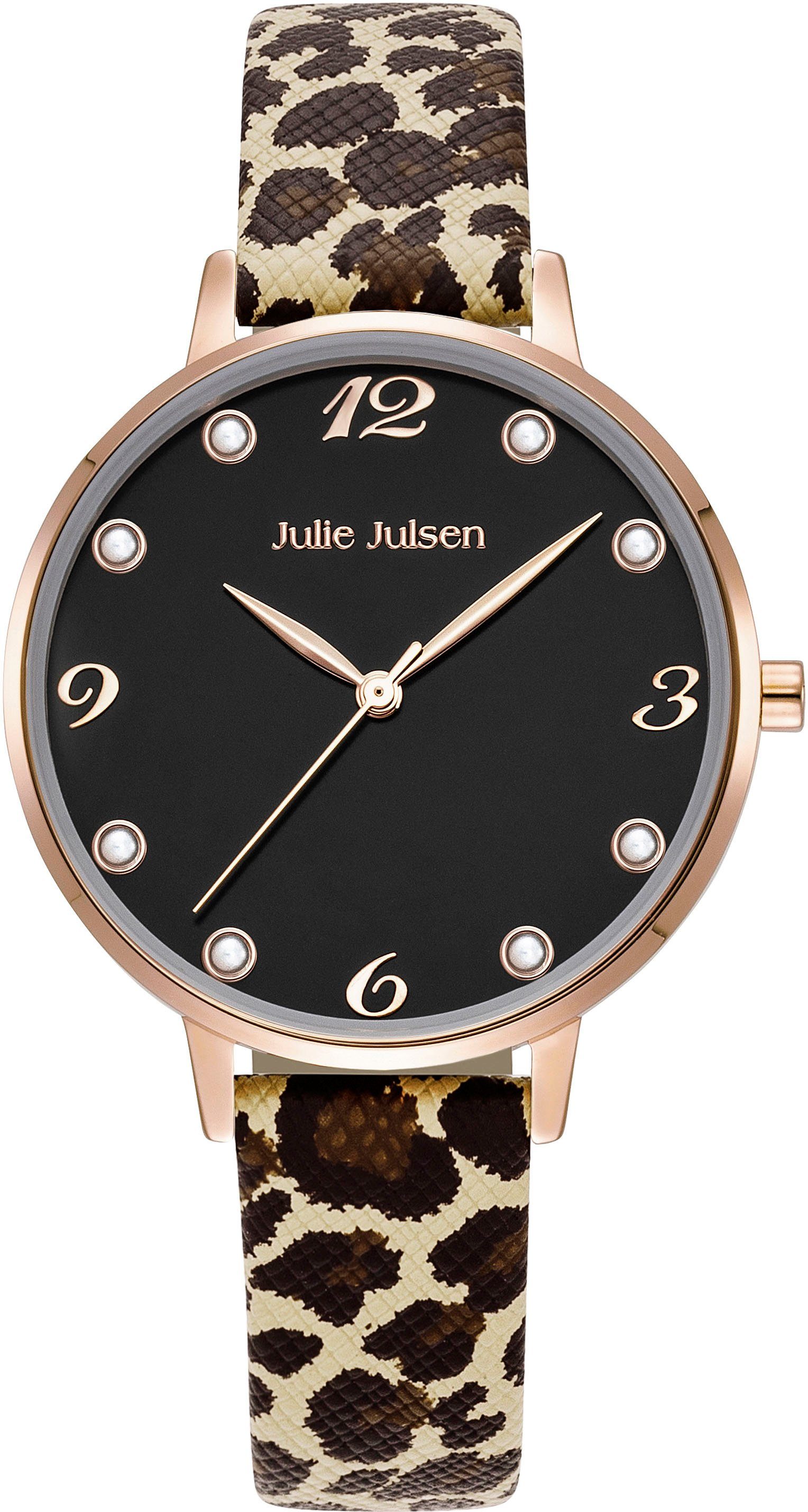 Julie Julsen Quarzuhr Julie Julsen Pearl Leopard, JJW1008RGL-S, Perlen