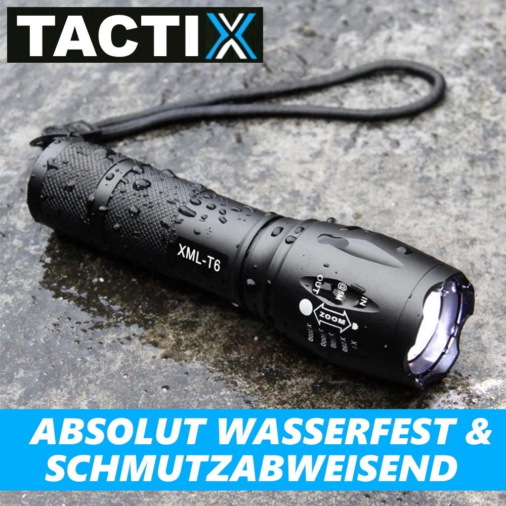 Taschen 40x LED Zoomfunktion, Taschenlampen schwarz Polizei Lampe taktische Taschenlampe Taschenlampe LED Security TACTIX MAVURA Heller