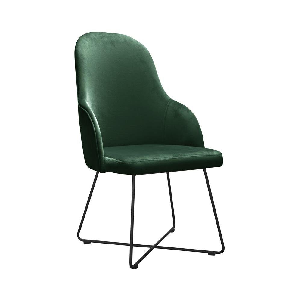 JVmoebel Stuhl, Design Stühle Ess Warte Polster Kanzlei Stoff Textil Grün Stuhl Praxis Sitz Zimmer