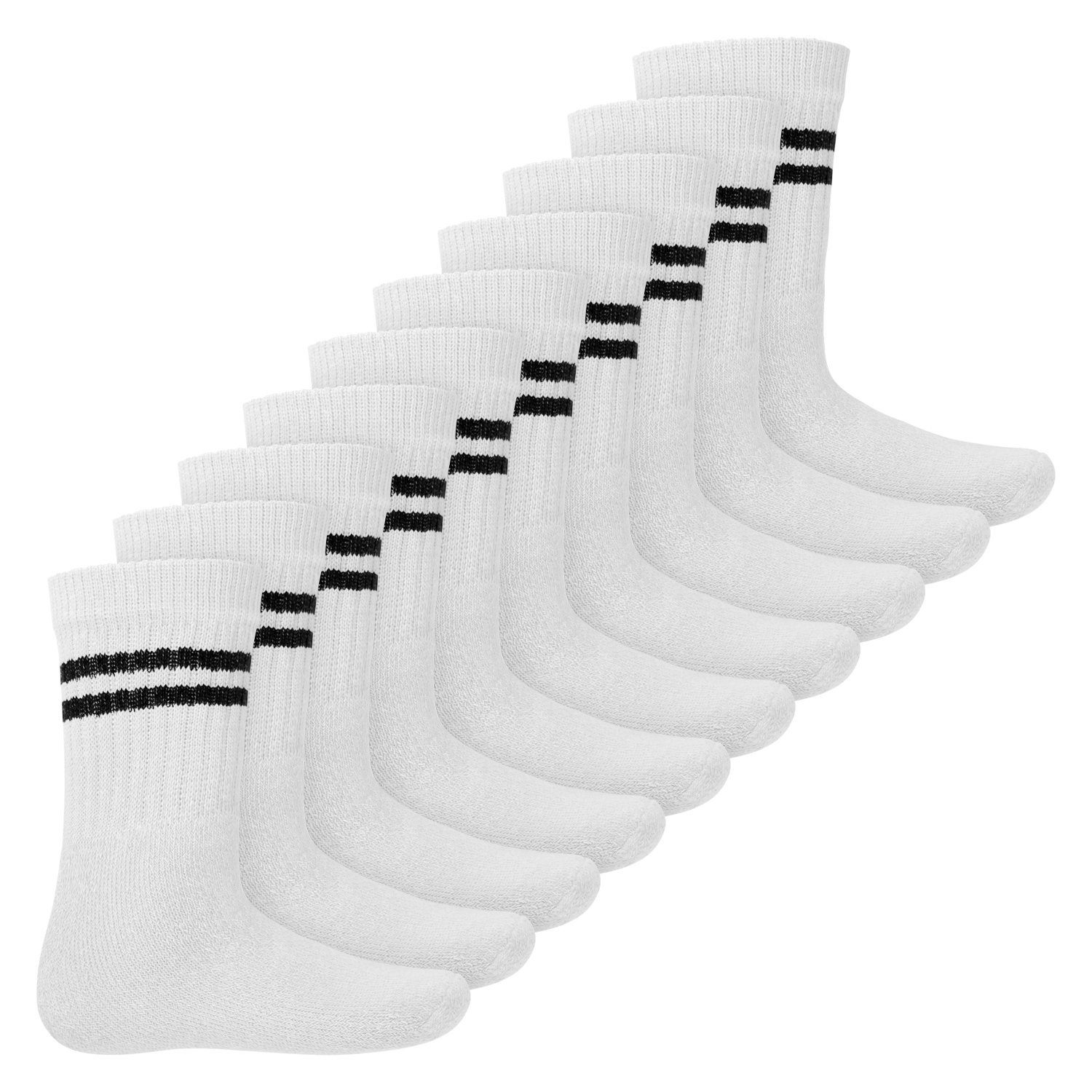 MT Tennissocken Kinder Freizeit Socken (5/10 Paar) Tennissocken Mädchen & Jungen (10-Paar) 10 x Weiß