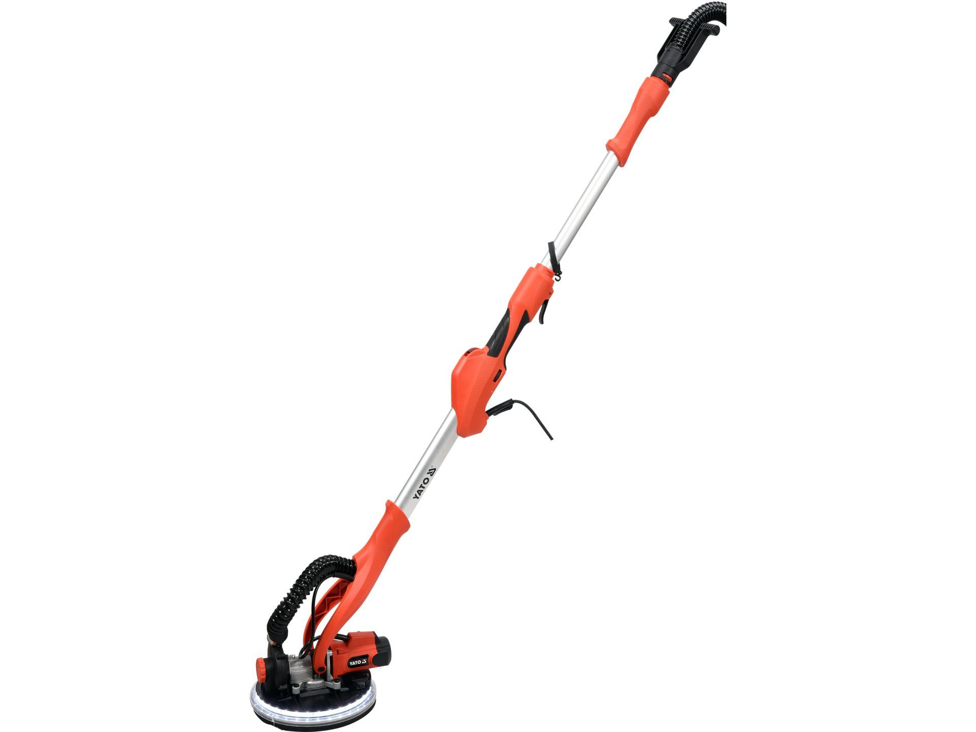 Yato Trockenbauschleifer Trockenbauschleifer, Langhalsschleifer mit Staubsauger 820W, 215mm LED