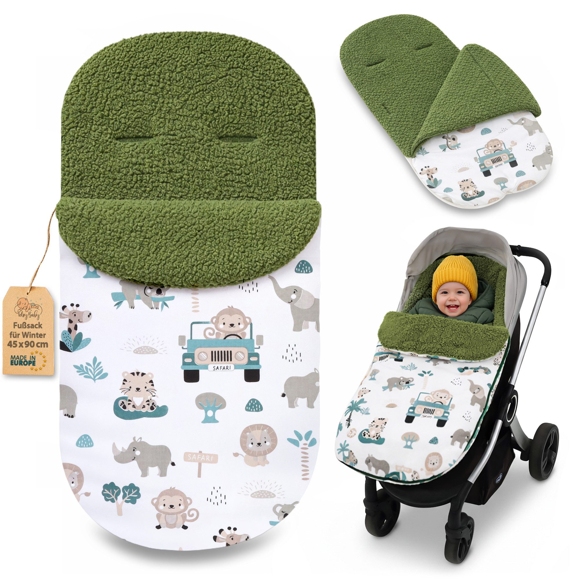 Totsy Baby Babyschlafsack Fußsack Kinderwagen und Buggy für Winter 90x45 cm - Winterfußsack
