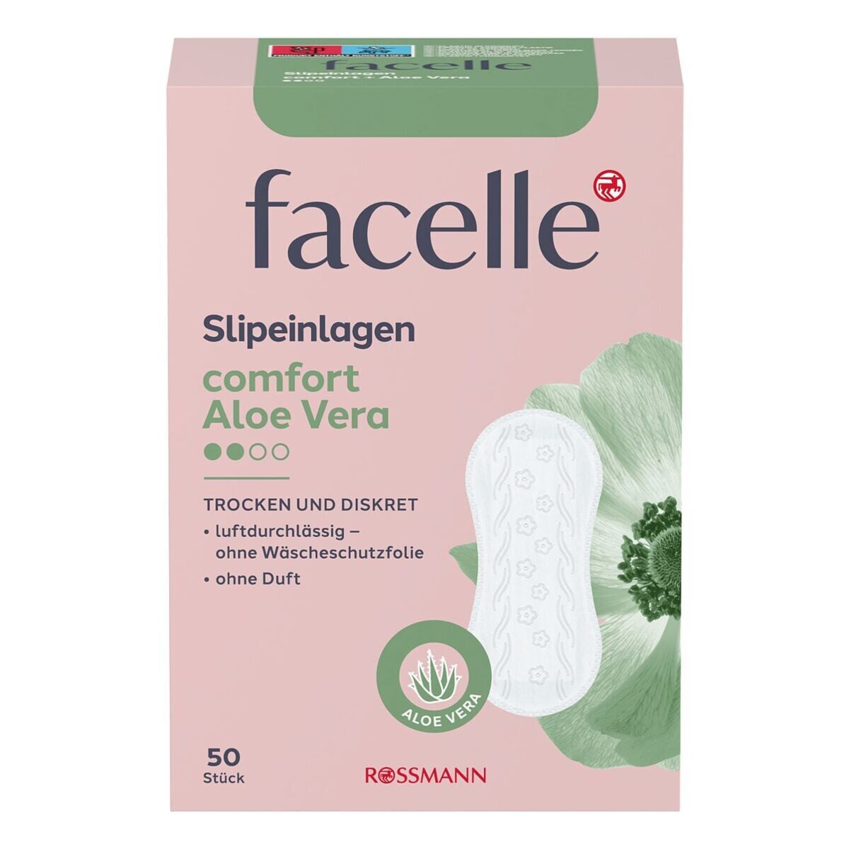 facelle Slip-Einlage comfort Aloe Vera, 50 Stück