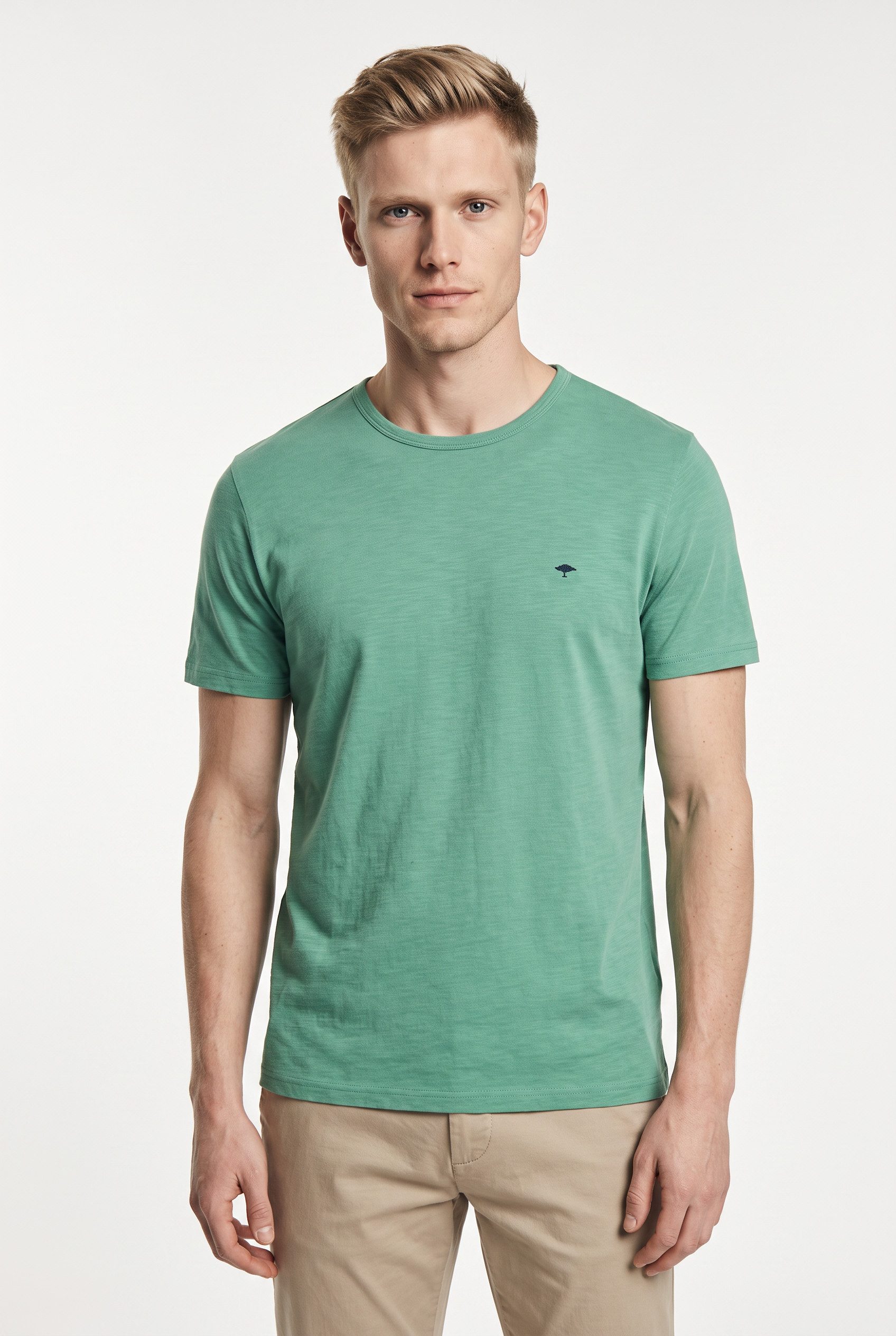 FYNCH-HATTON T-Shirt regular fit, unifarben, mit Logo Stickerei