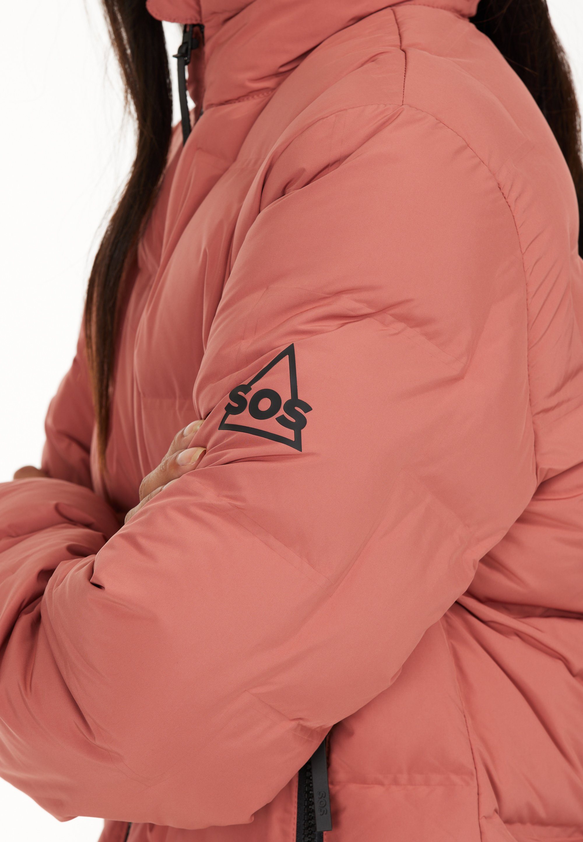 SOS Outdoorjacke Alagna mit altrosa Futter warmem angenehm