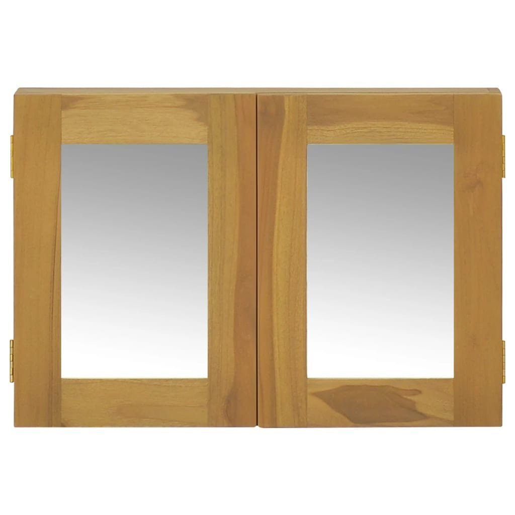 vidaXL Fächerschrank Spiegelschrank 60x10x40 cm Massivholz Teak (1-St)