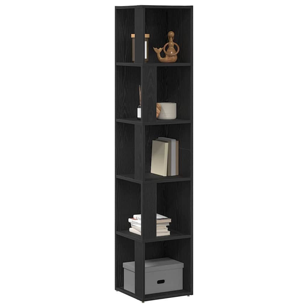 vidaXL Eckregal Eckregale Schwarz Eichen-Optik 33 x 33 x 164,5 cm Holzwerkstoff, 1-tlg.