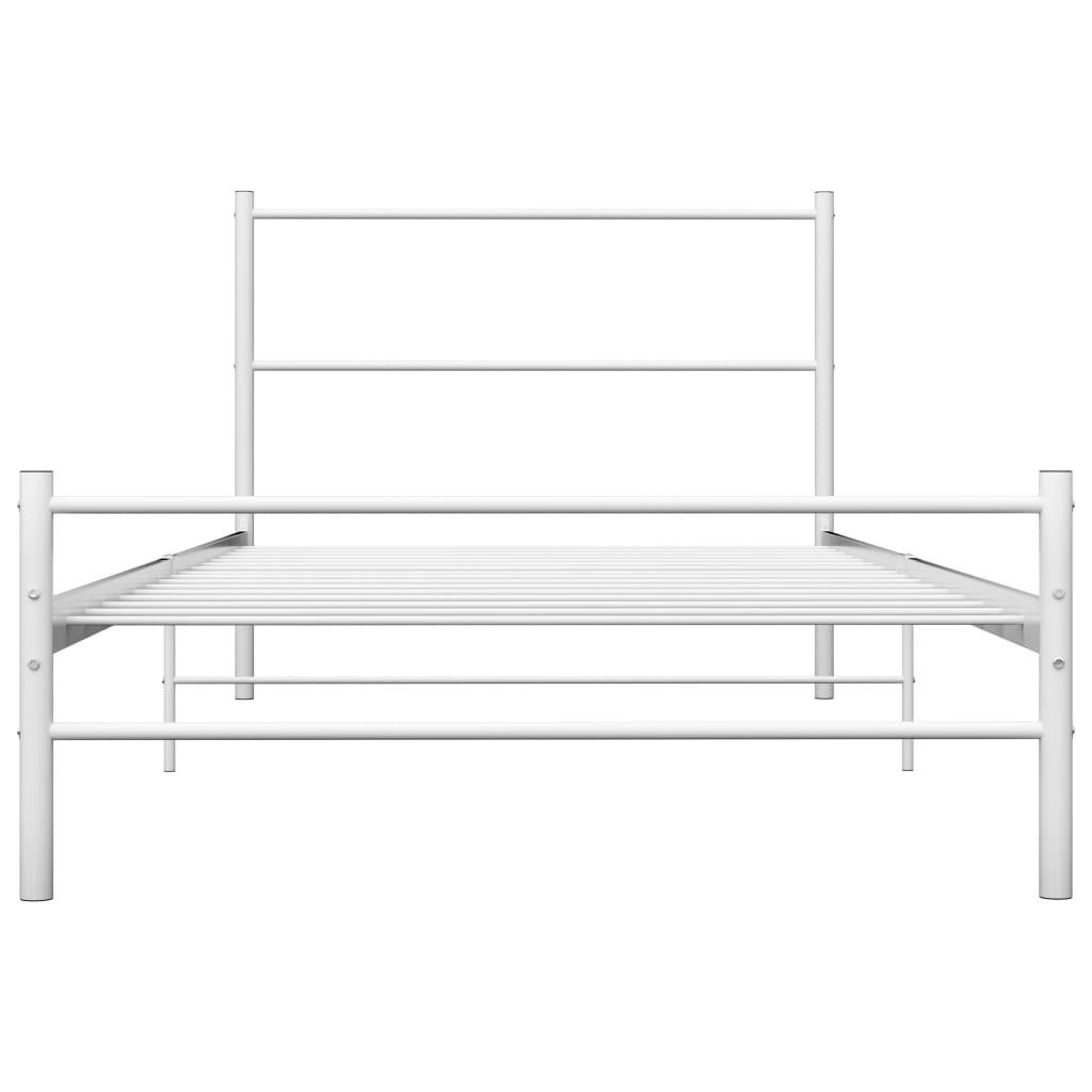 furnicato Bettgestell Metallbett Weiß 209 x 97 x 84 cm für 1 Person (1-tlg)