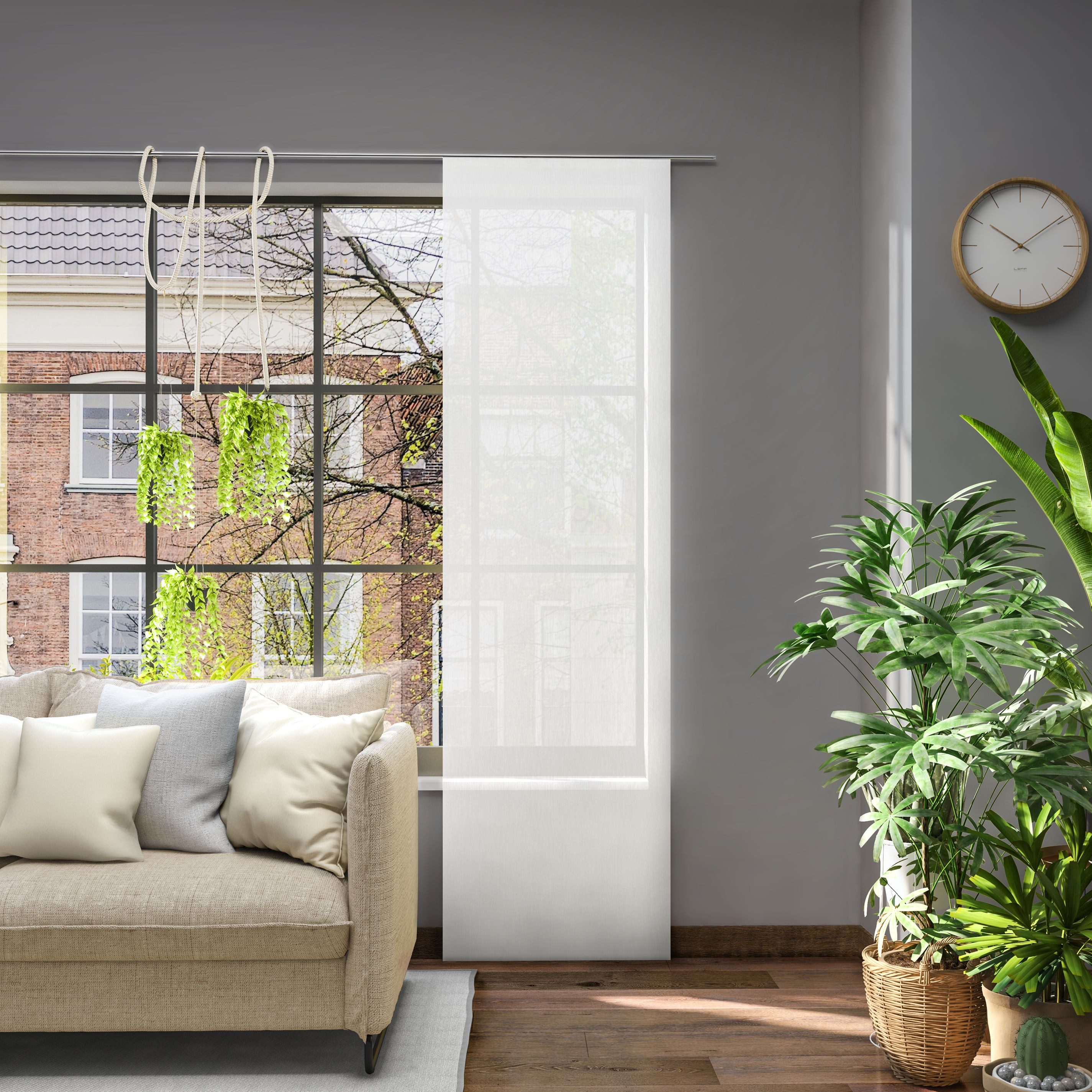 Neutex for you! Schiebegardine Libre-ECO (1 St), Paneelwagen, halbtransparent, Jacquard, 60 x 245 cm (B x H)