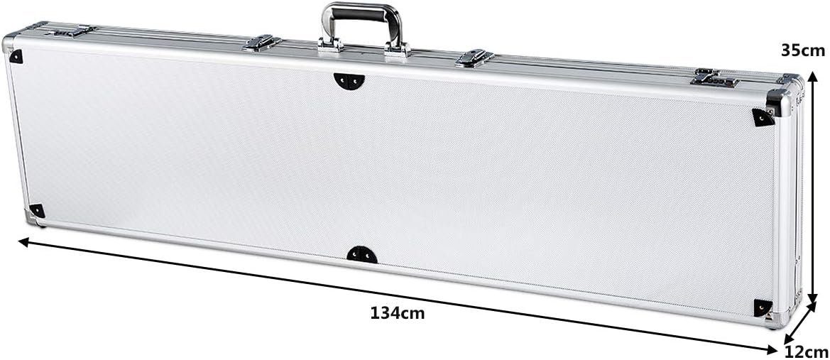 Koffer silber 133,5 Waffenkoffer, 34,5 x KOMFOTTEU x 11,5 cm