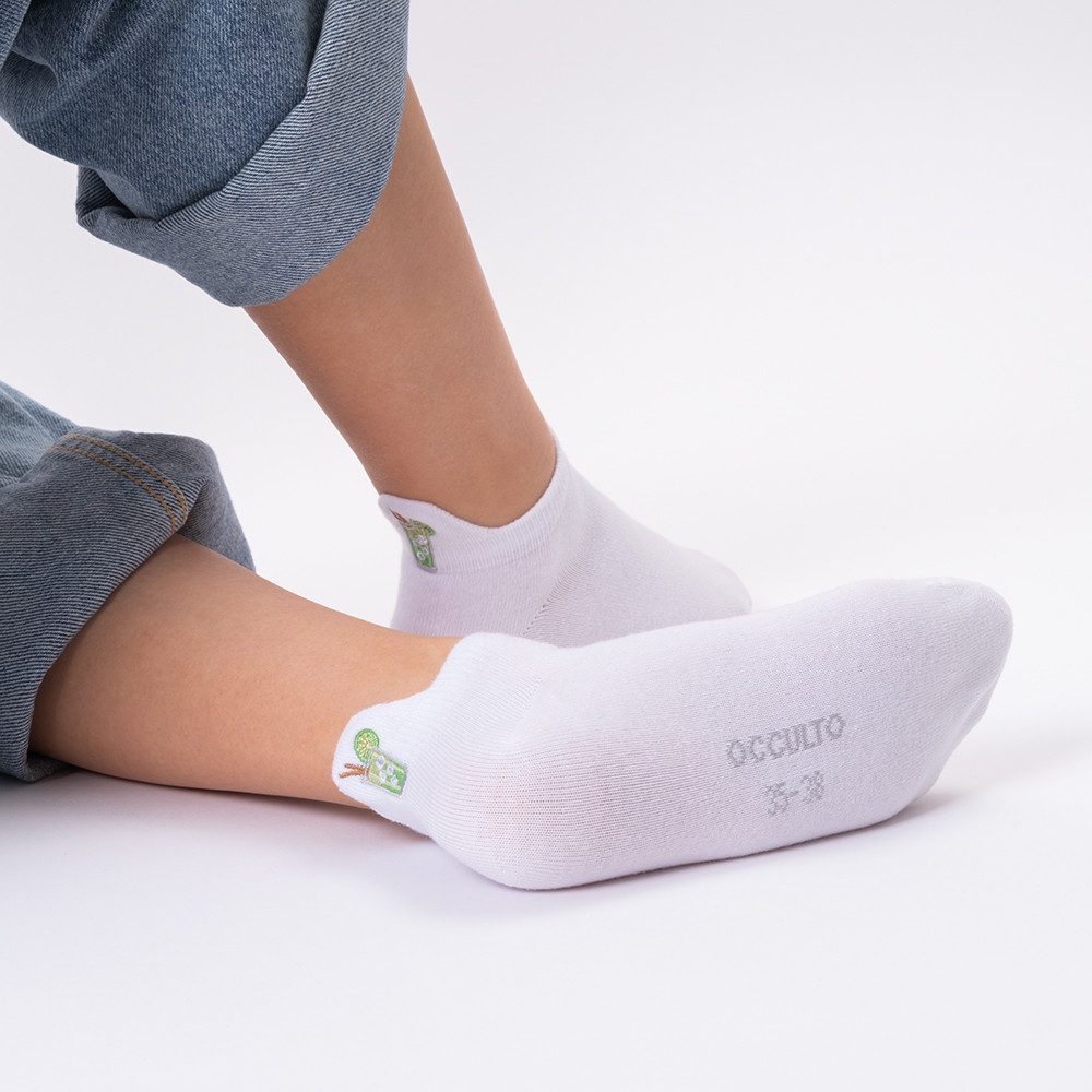 OCCULTO Sneakersocken Damen & Herren Motiv Sneaker Socken 6er Pack (Modell: Luca) (6-Paar)