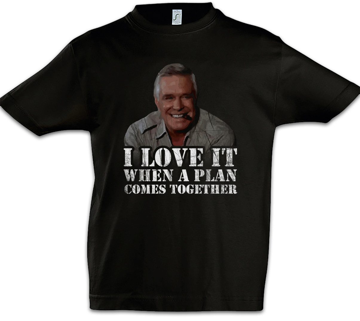 Print-Shirt Hannibal Kinder T-Shirt A Bus Van Car Cigar Team B.A. Murdock TV Mad