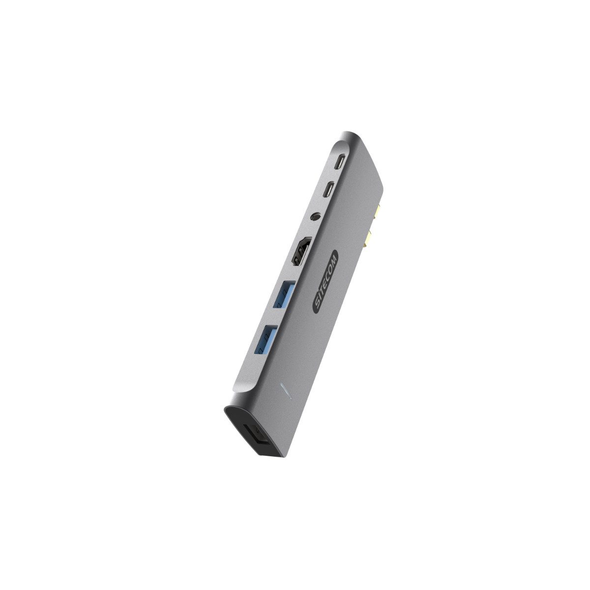 Sitecom AC-1003 Usb-адаптер USB-C (Dual) zu USB-A 3.0, USB-C, HDMI, 3,5 mm Klinke (Audio), 7-in-2 Hub für MacBook M1/M2, 4K HDMI, 100 W PD, Audio, USB