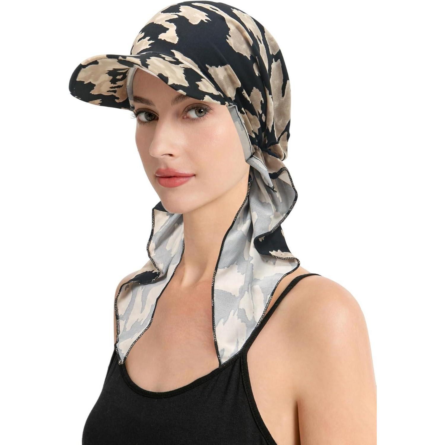 LuxusKollektion Beanie Kopfbedeckung Damen Chemo Mütze Beanie Krempe Leopardenmuster Khaki