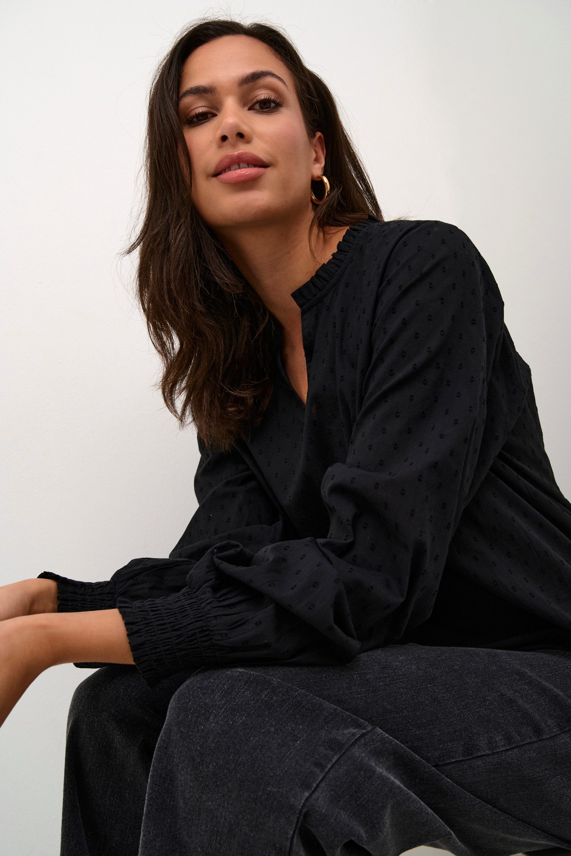 KAFFE Langarmbluse Langarm-Bluse KAlydia