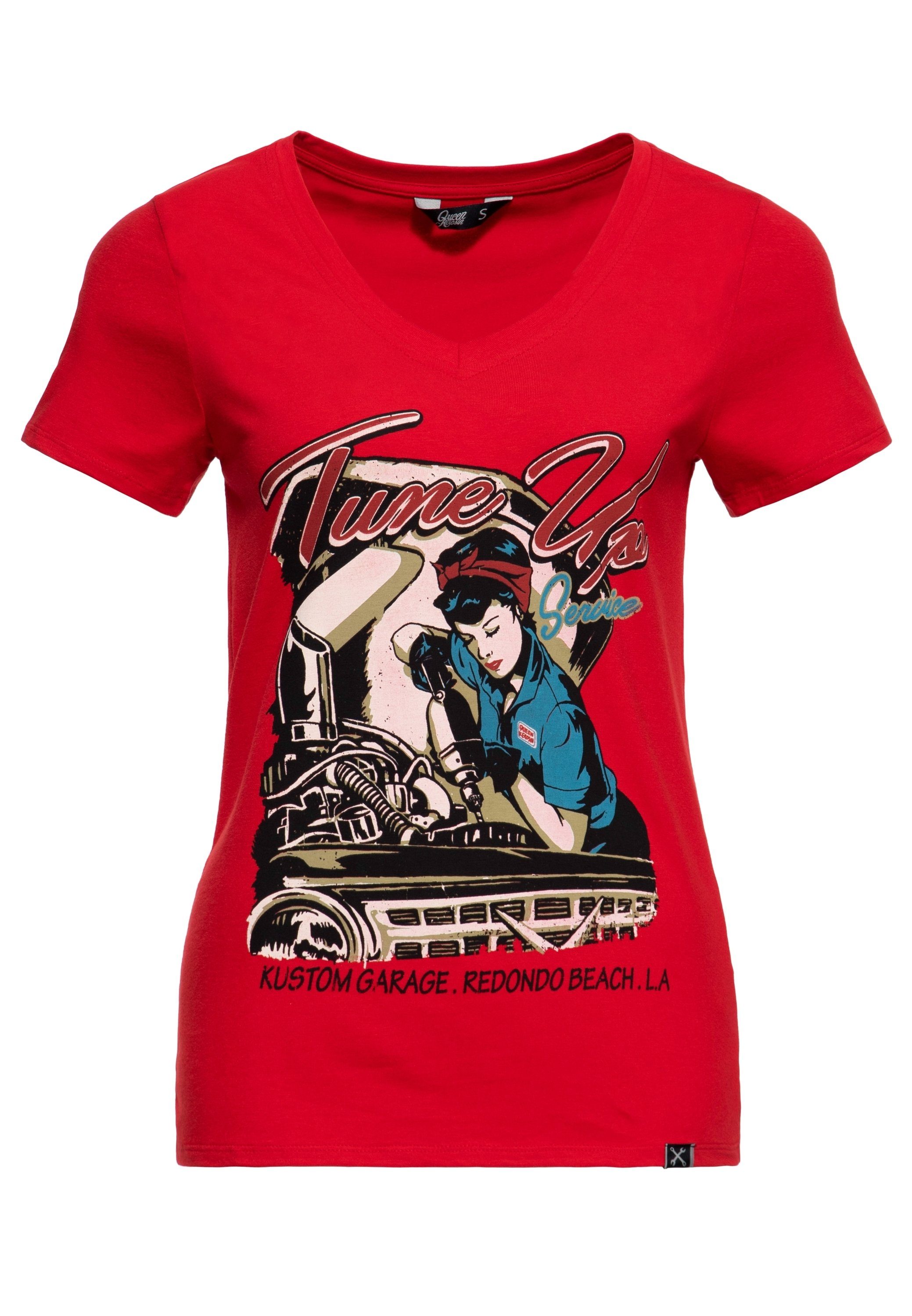 QueenKerosin Kurzarmshirt Tune Up mit trendigem günstig online kaufen