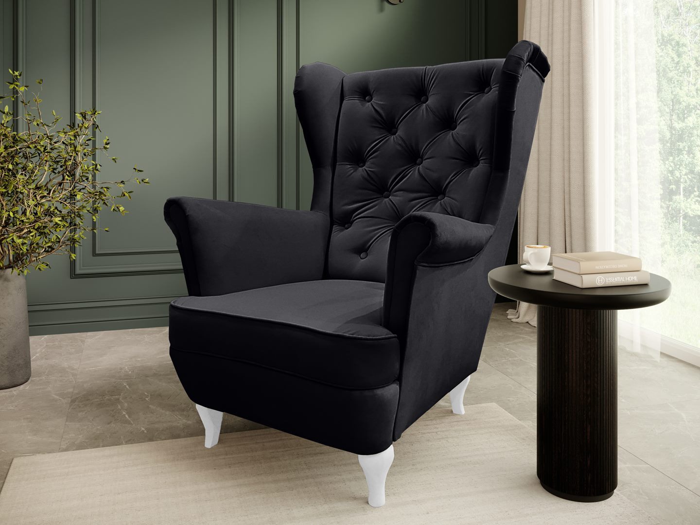 Beautysofa Ohrensessel Sessel FALCO Chesterfield Wohnzimmersessel günstig online kaufen
