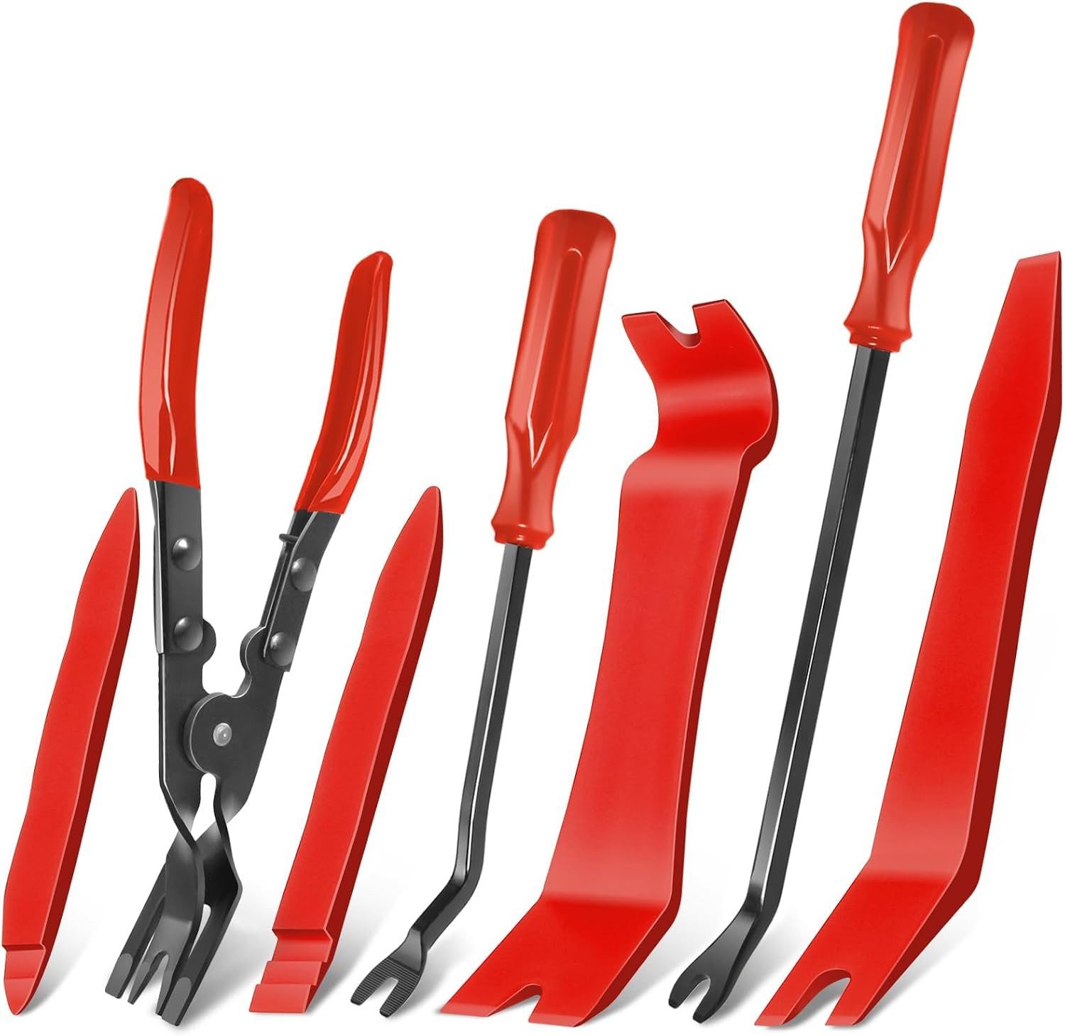 FELIXLEO Demontagewerkzeug Werkzeugset zum Entfernen von Kunststoffverkleidungen, 7tlg Rot, (1-tlg)