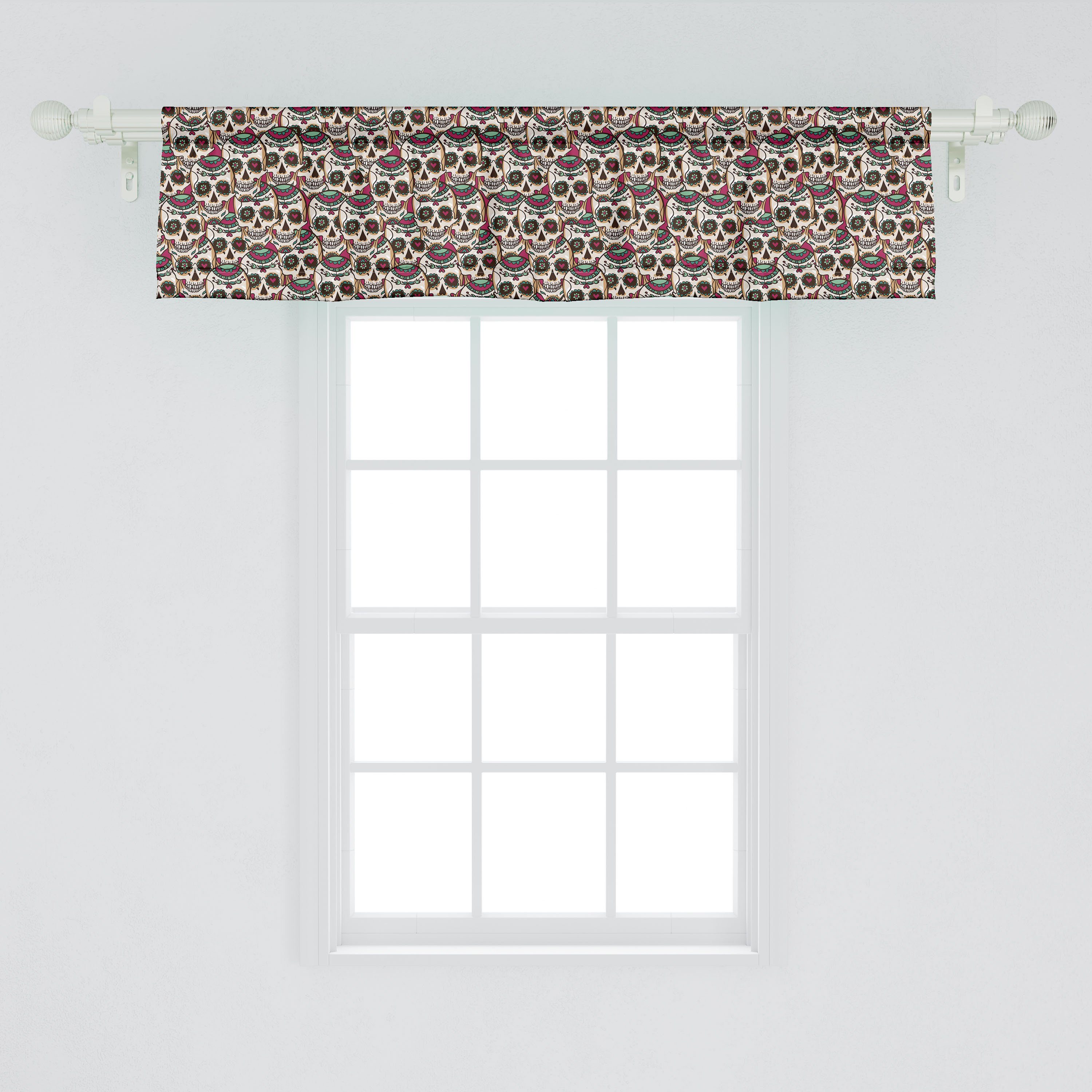 Scheibengardine Vorhang Volant für Küche Abakuhaus, Paris und Dekor Microfaser, mit Stangentasche, Schlafzimmer Bikes Herzen Eiffelturm