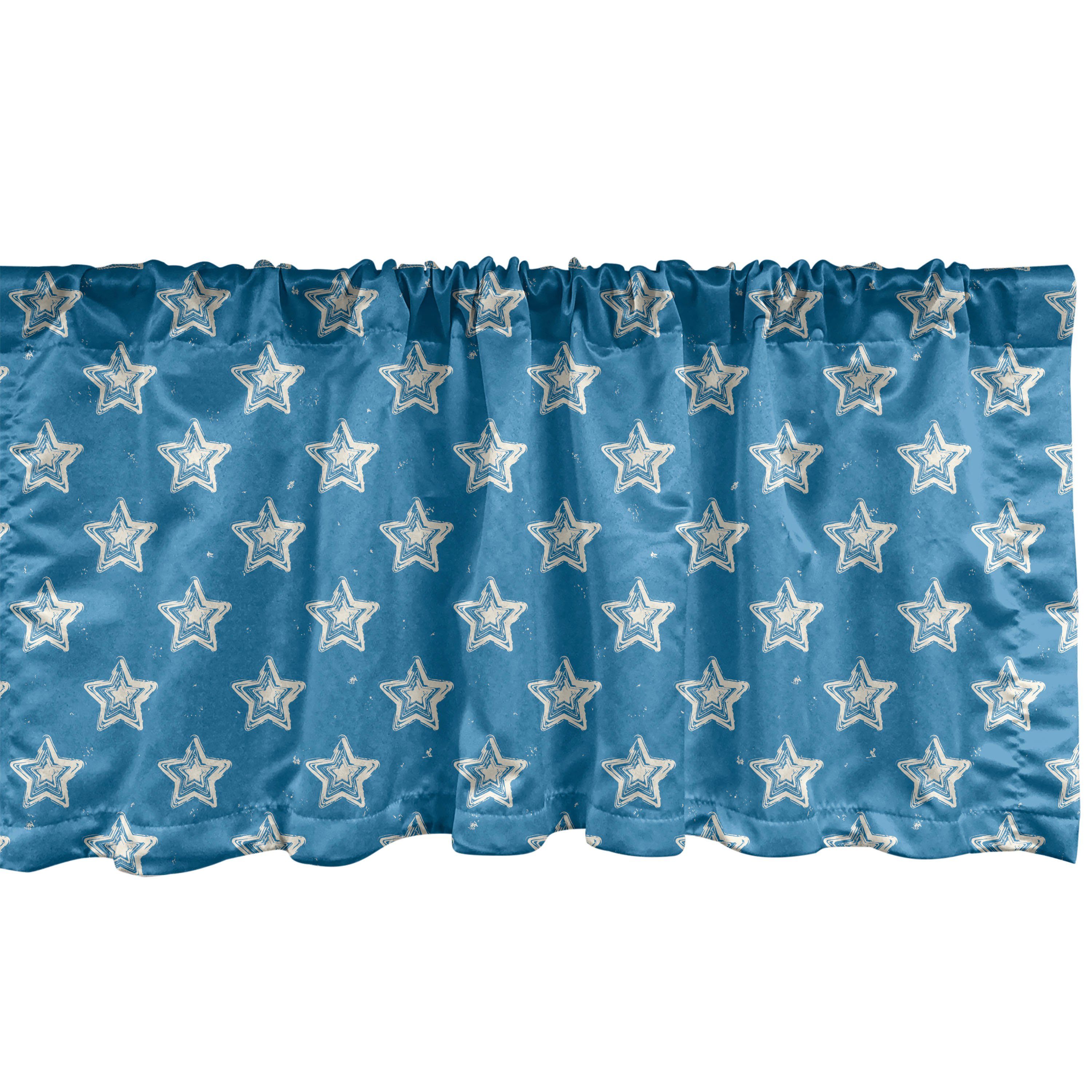 Scheibengardine Vorhang Volant für Küche Schlafzimmer Dekor mit Stangentasche, Abakuhaus, Microfaser, Sterne Spots und Hand gezeichnet